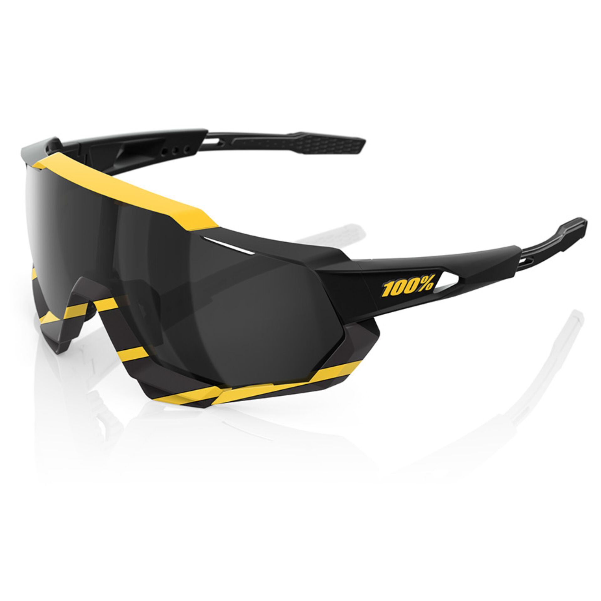 Sonnenbrille, Sportbrille, UV-Schutz, Schwarz-Gelb, Rahmenloses Design