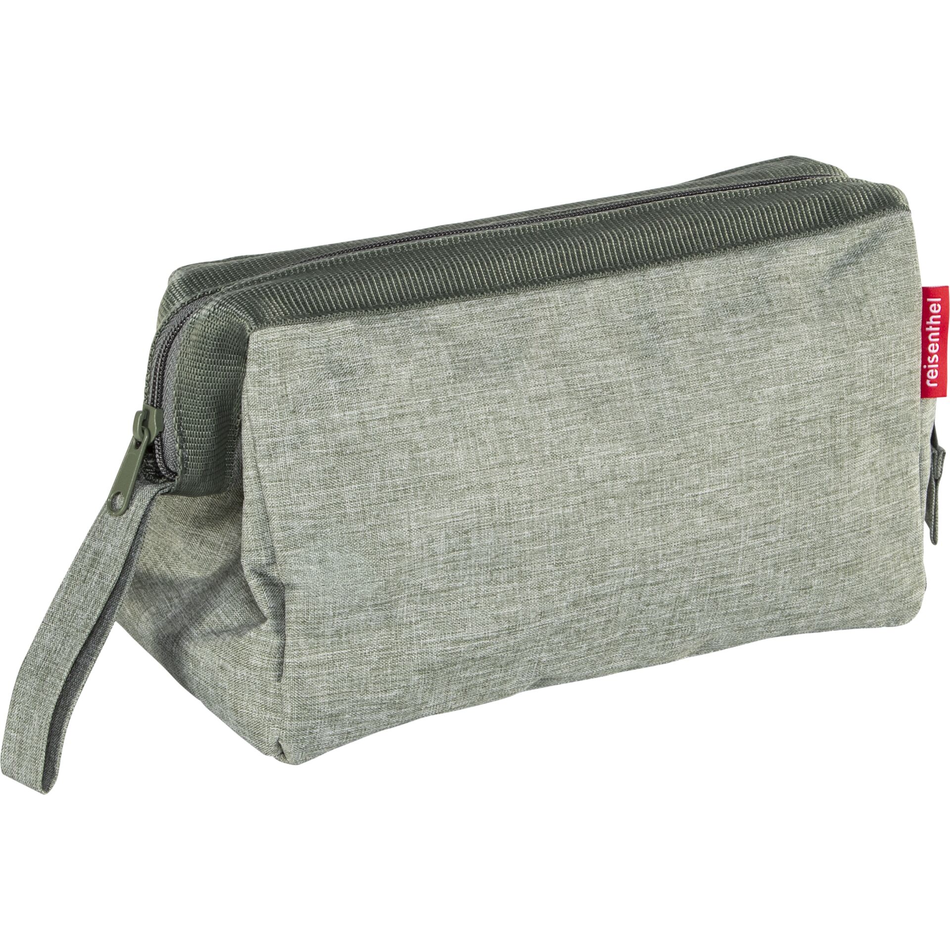 Cosmetiktasche, Stifteetui, Reißverschluss, grau Stoff, Kulturtasche