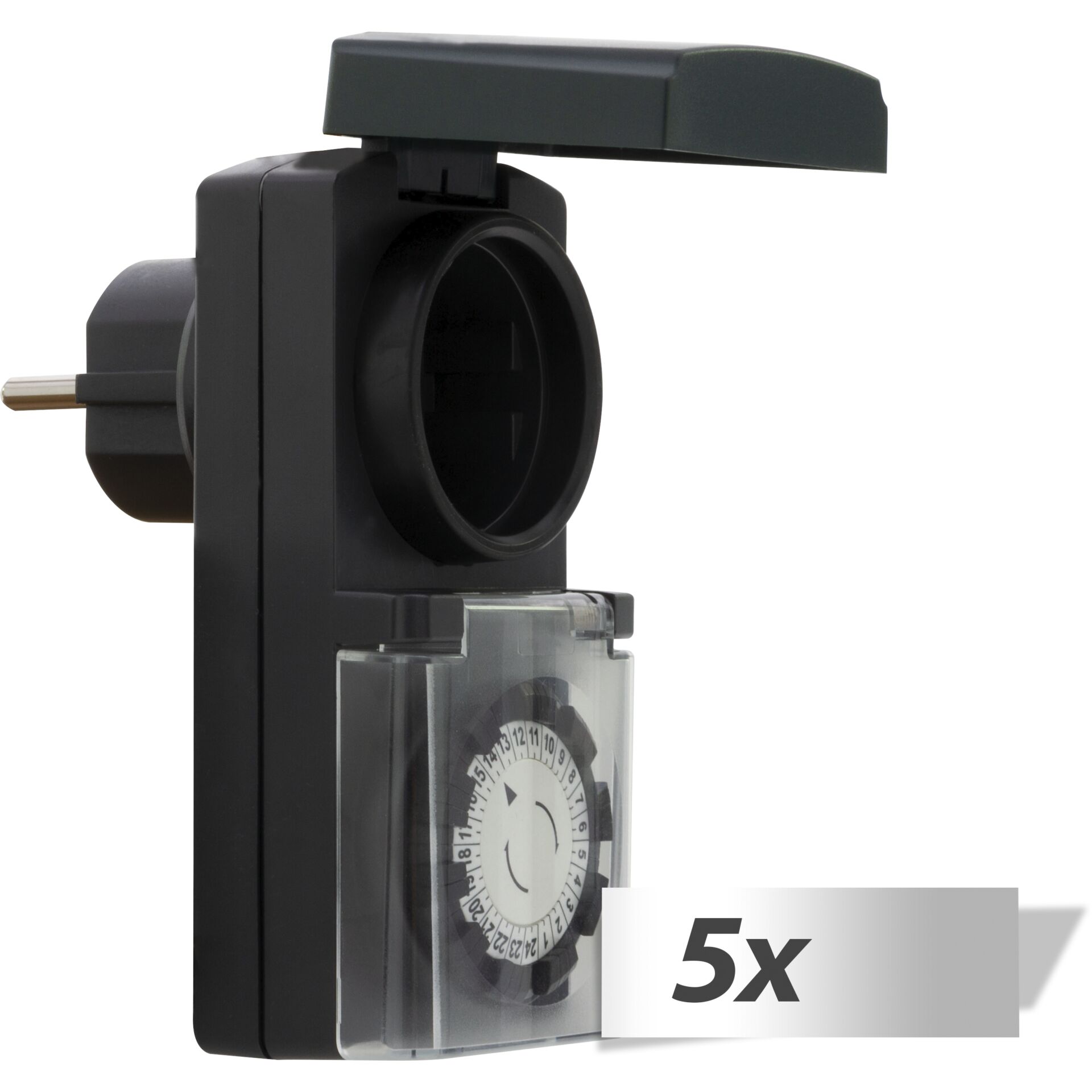 5x1 REV Zeitschaltuhr mechanisch  Outdoor, schwarz      0025700409