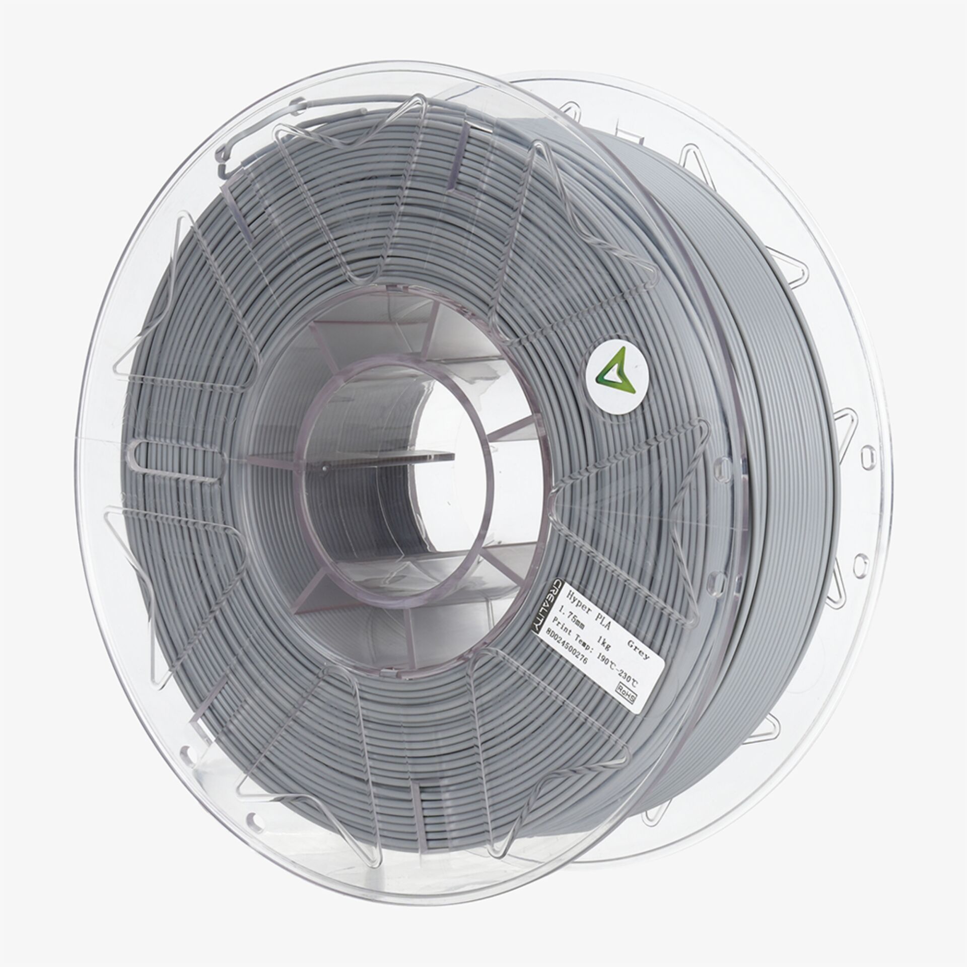 3D-Druck-Filament, PLA-Filament, graues Filament, Spule, Filamentrolle