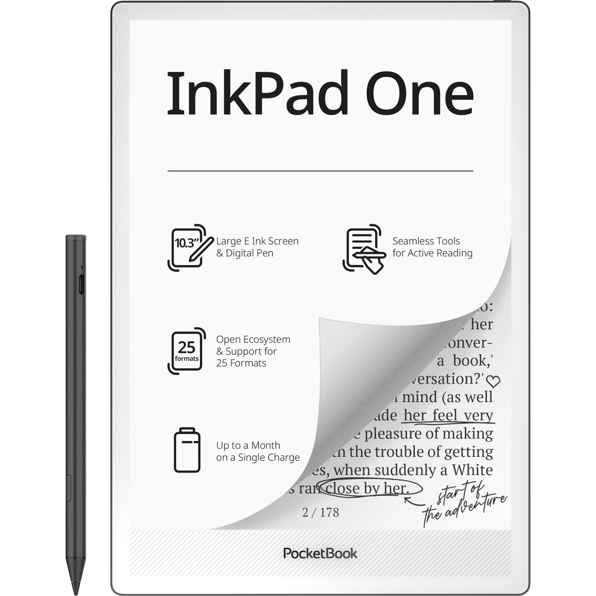 e-Reader, InkPad One, E-ink, e-reader, PocketBook, e-Reader, InkPad One, Tablet, Digital pen, Großes Display
