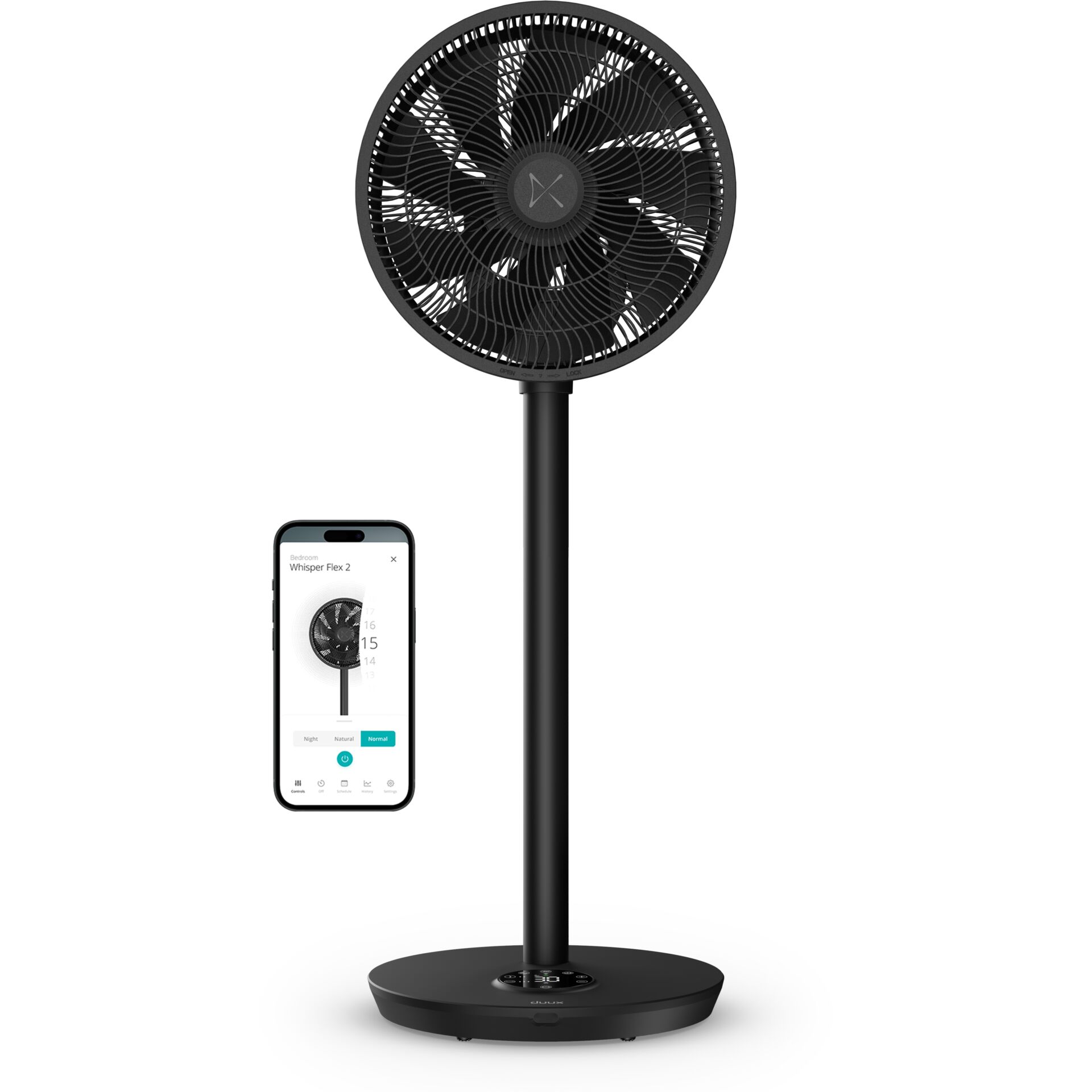 Ventilator, Standing fan, Oscillating, Höhenverstellbar, Smartsteuerung