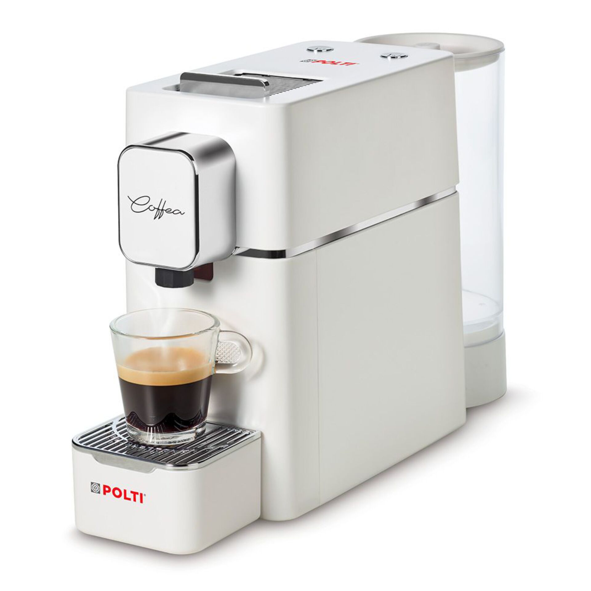 Kaffeemaschine, Espressomaschine, Weiß, Wassertank, Edelstahl-Tropfschale