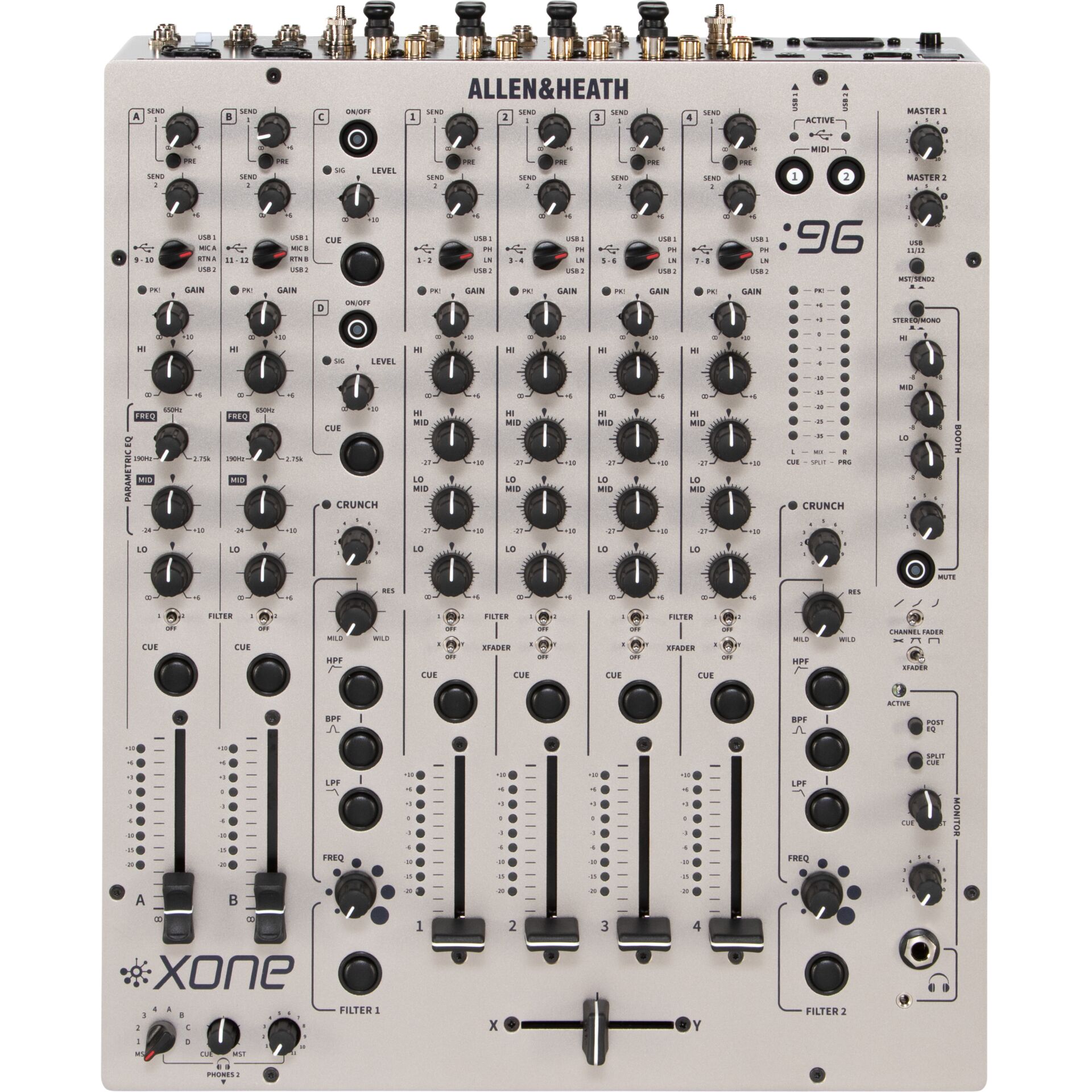 DJ-Mixer, 6-Kanal, Audio-Mixer, USB-Eingänge, Crunch-Kontrolle