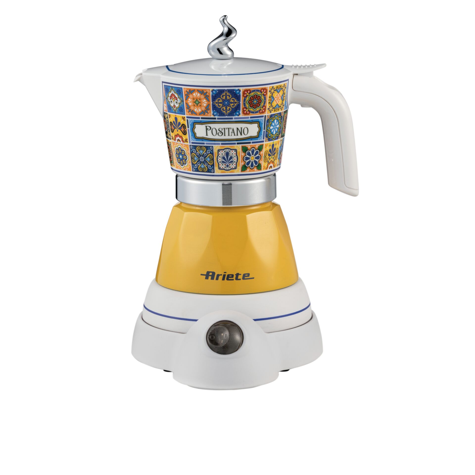 Kaffeemaschine, Kaffeemaker, Porzellan Muster, Gelb, Retro Stil