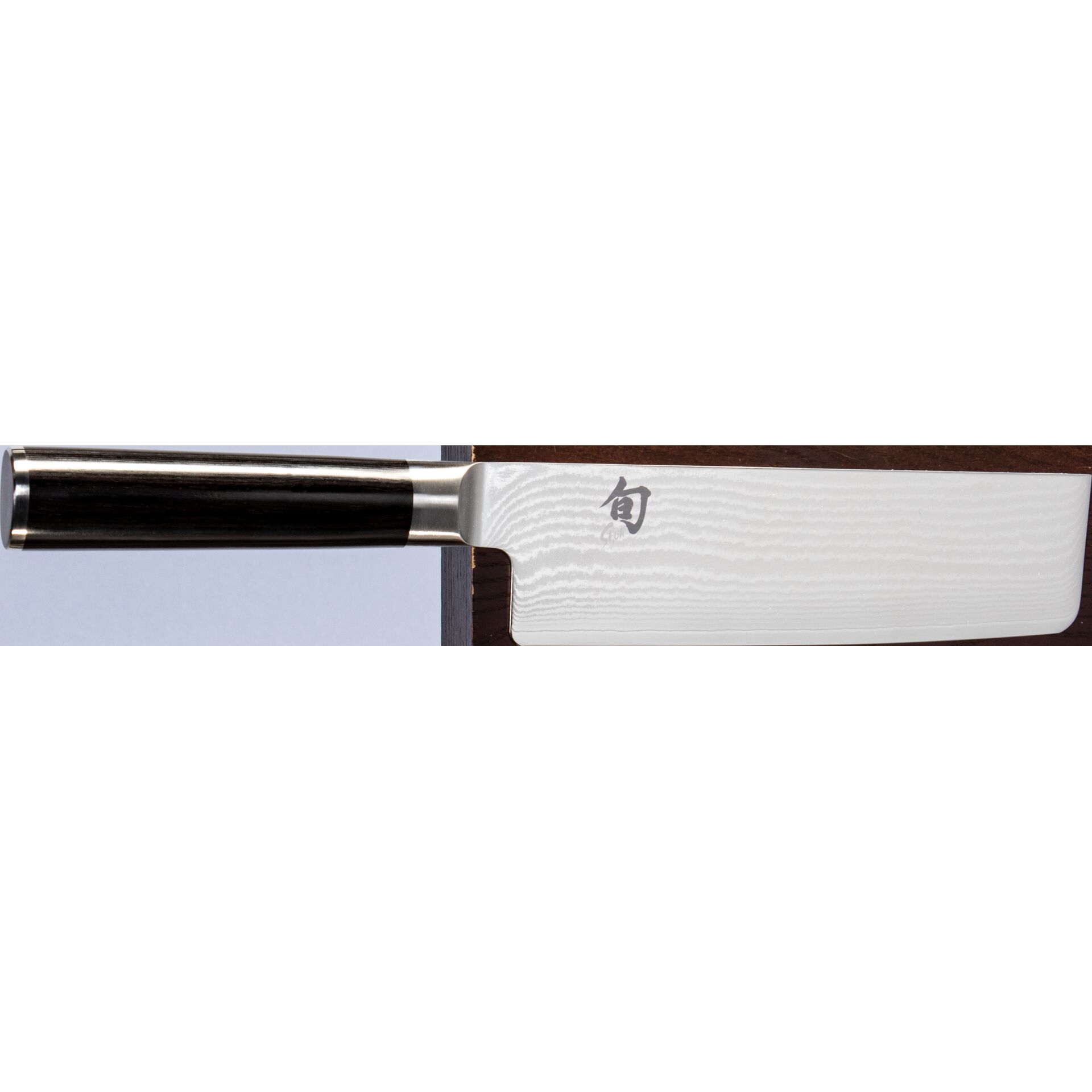 Küchenmesser, Nakiri-Messer, Damastmuster, schwarzer Griff, Edelstahlklinge