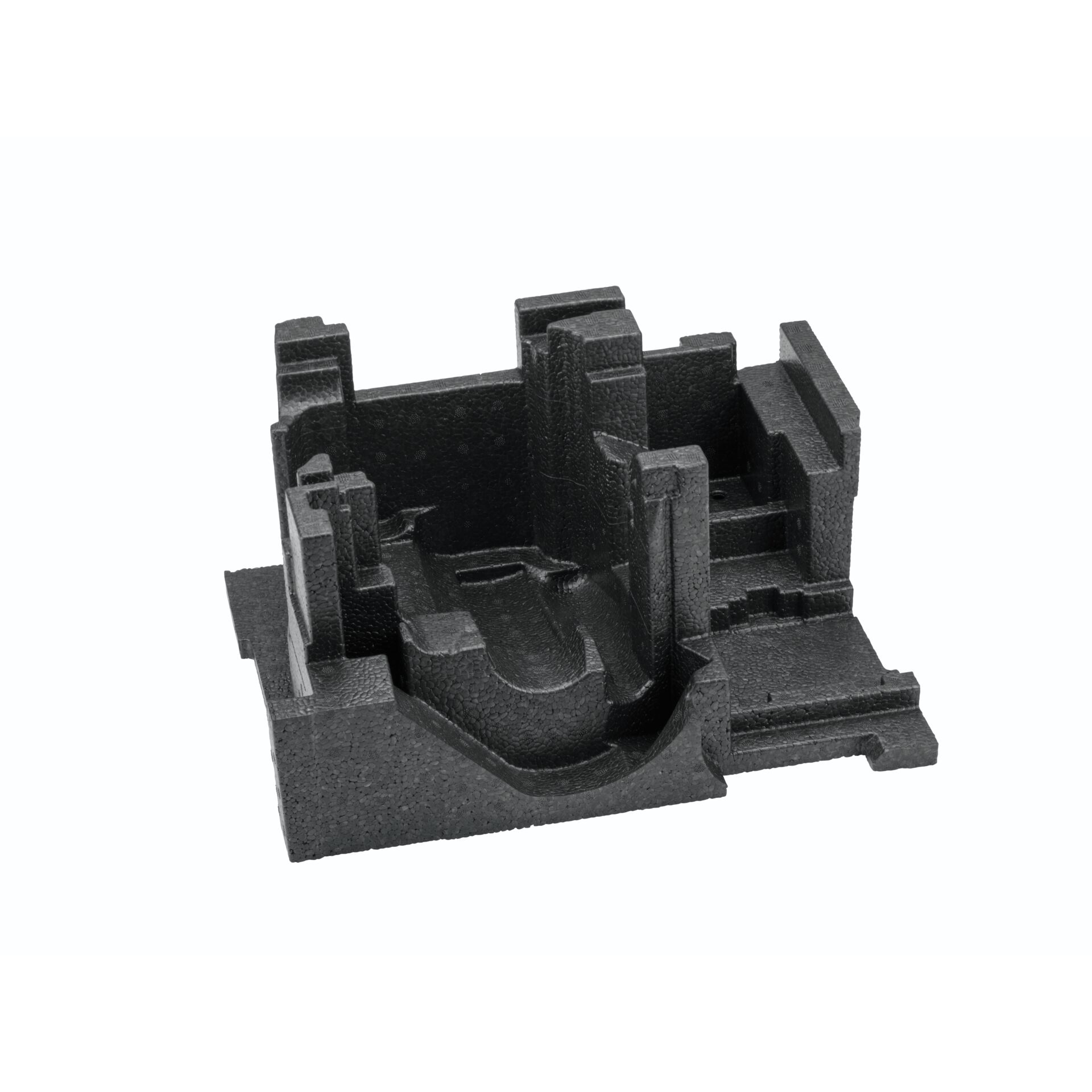 Schaumposition, Gummi?, Werkzeughalter, Schwarzes Kunststoffteil, Kunststoffbauteil