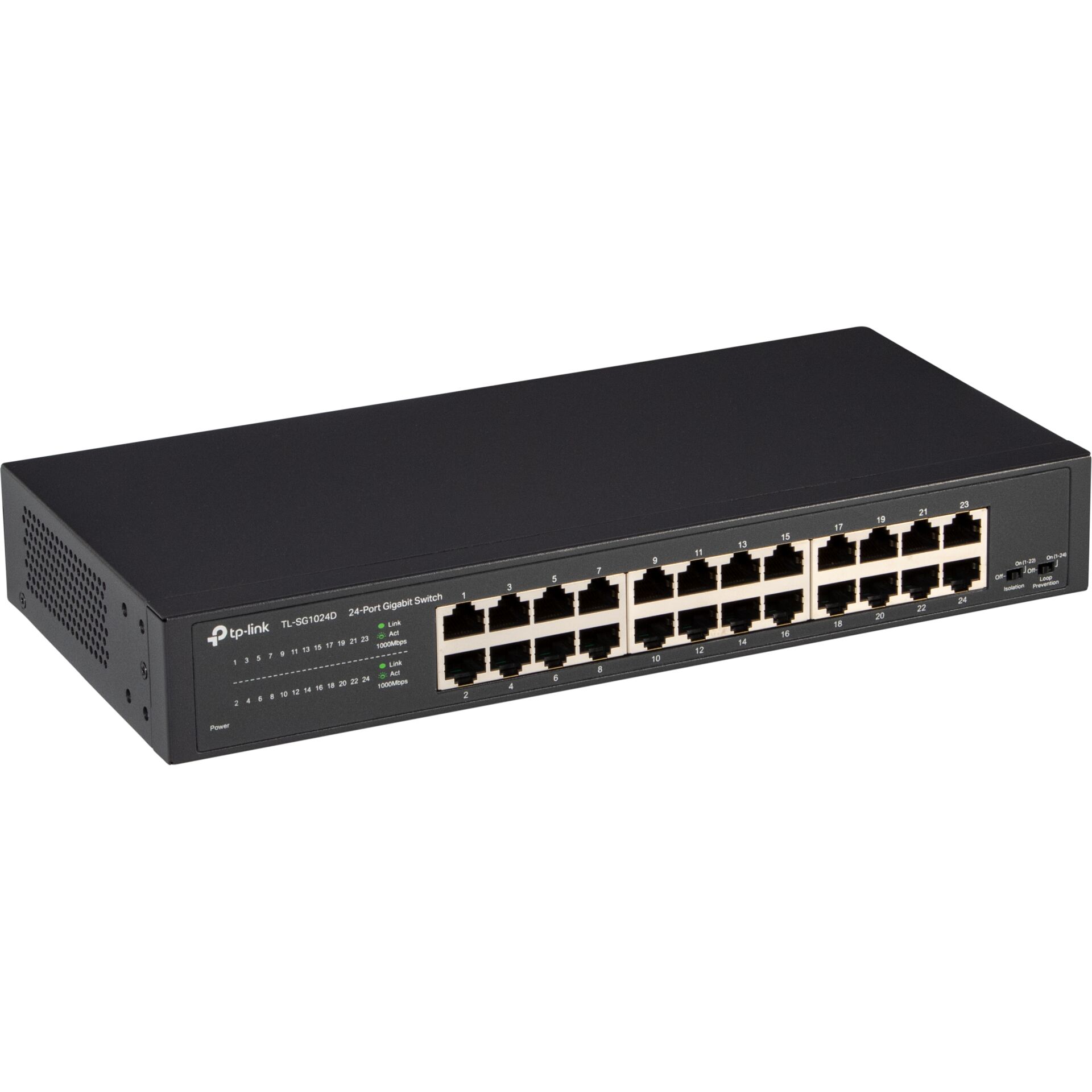 24-Port, Gigabit Switch, Ethernet, PoE nicht ersichtlich, Rack-Montierbar