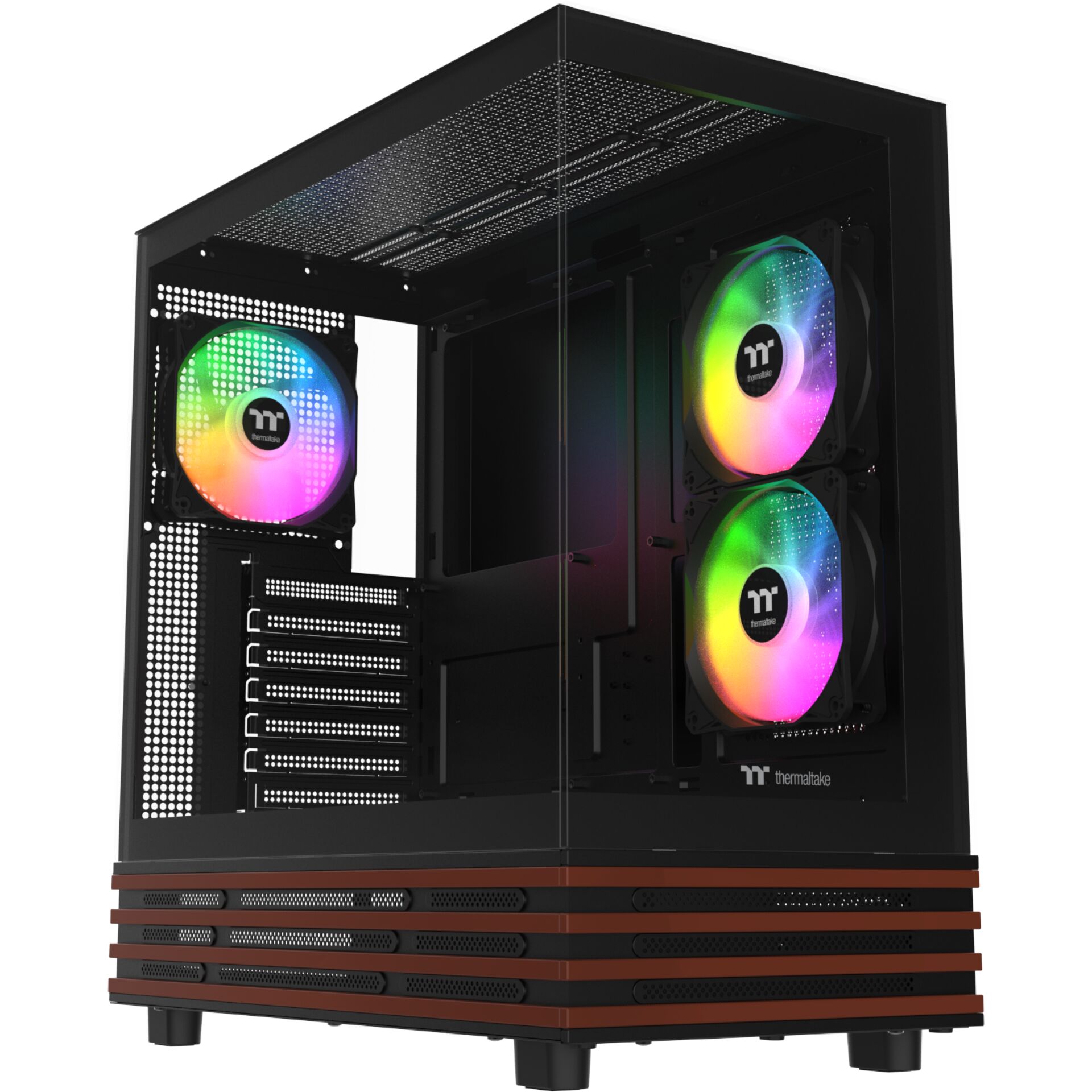 PC-Gehäuse, Mid-Tower, ARGB-Lüfter, Glass-Seitenteil, Mesh-Front