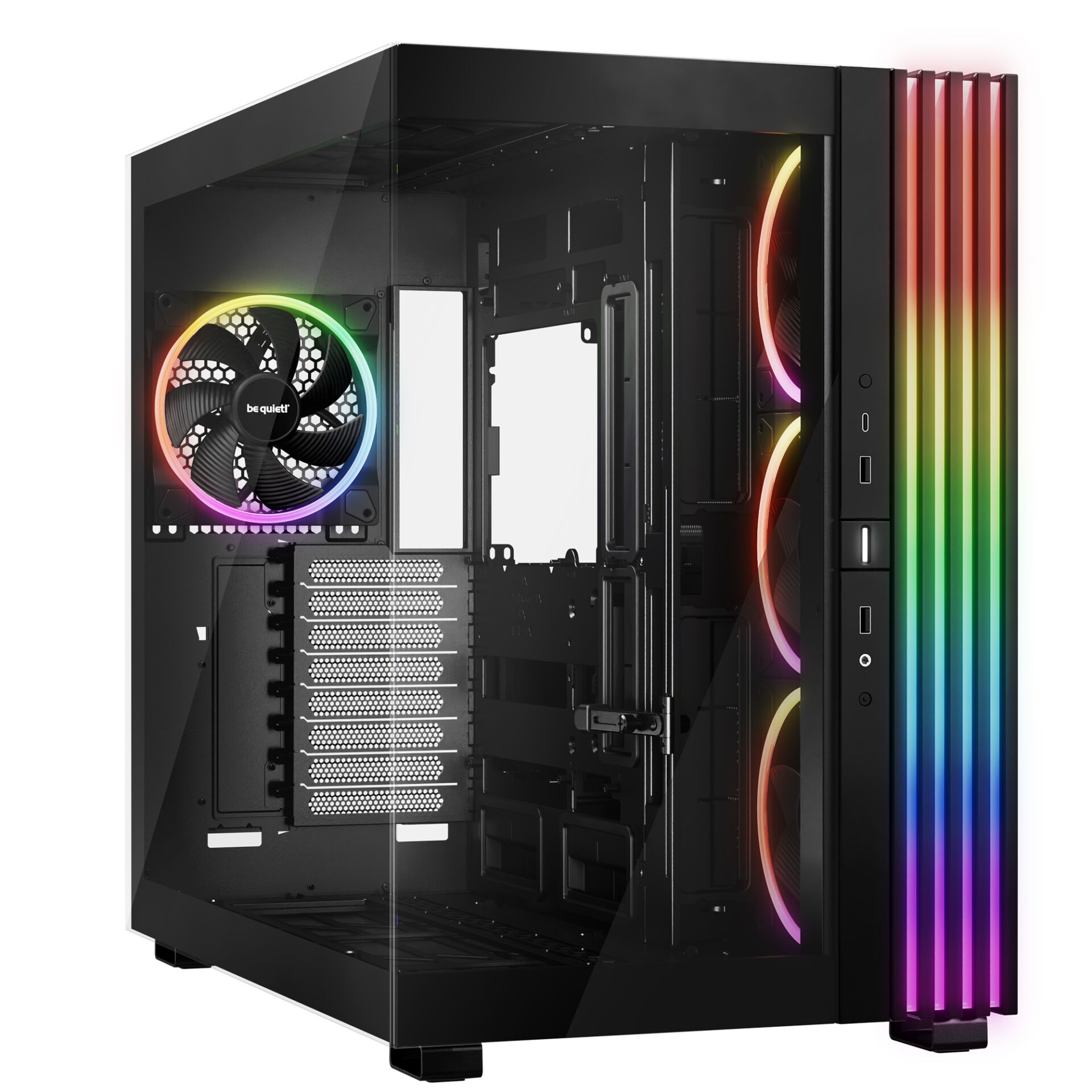 PC-Gehäuse, RGB-Beleuchtung, Mid-Tower, Glasfront, ARGB-Lüfter