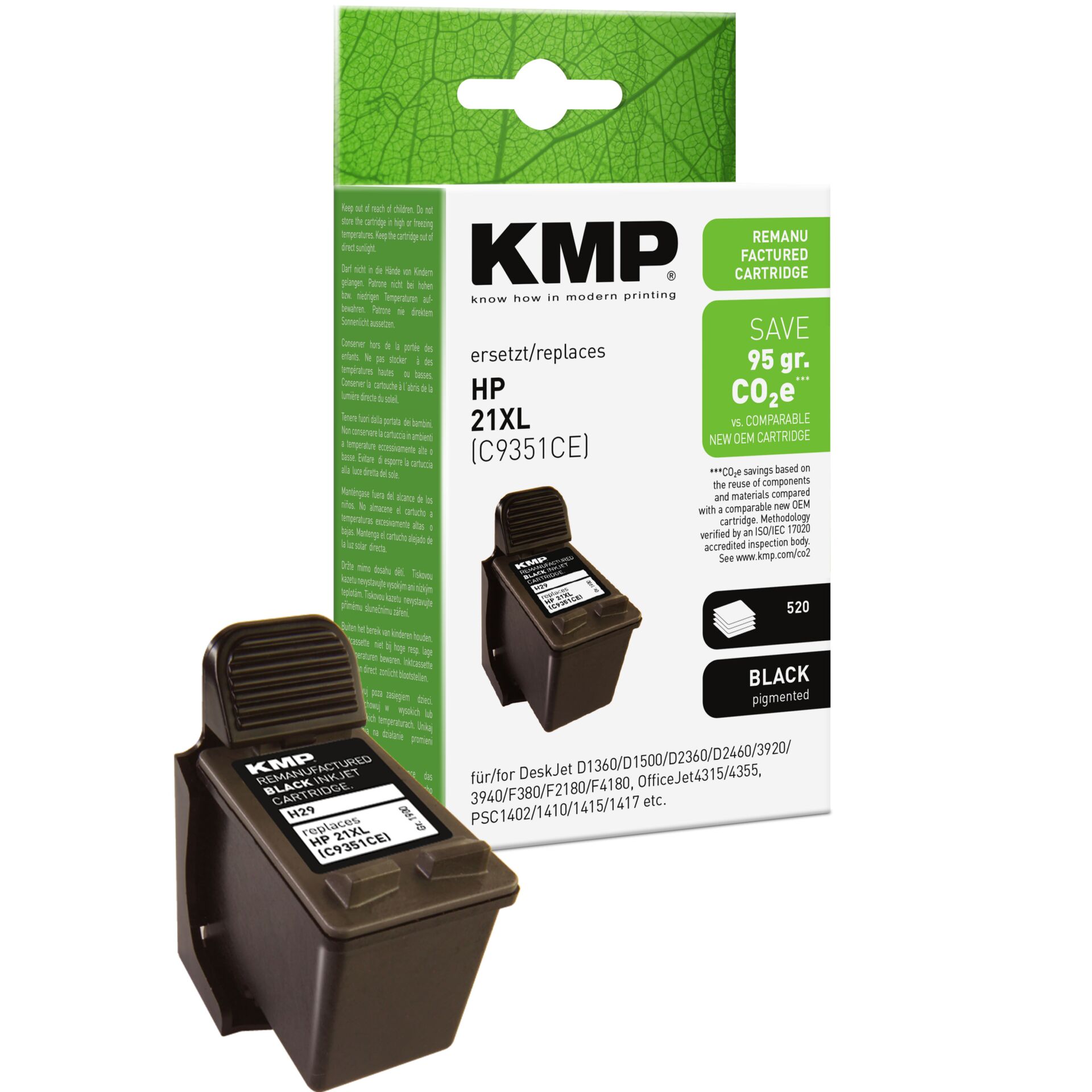 Adapter, Elektronik, QR Code, Tintenpatrone, HP Ersatzpatrone, KMP Kartusche, Schwarz Pigment, Druckerzubehör