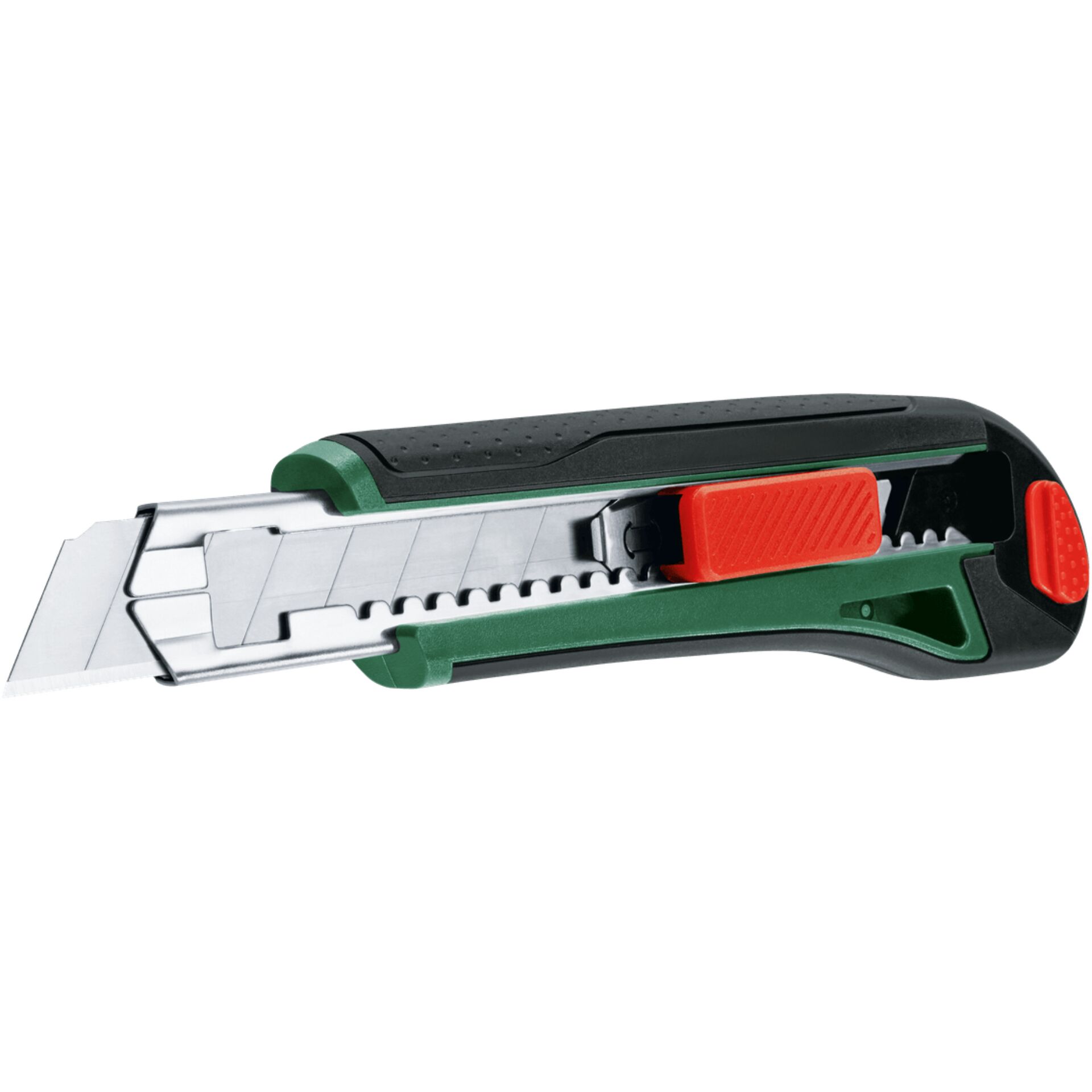Cutting knife, Utility knife, Retractable blade, Green handle, Orange slider