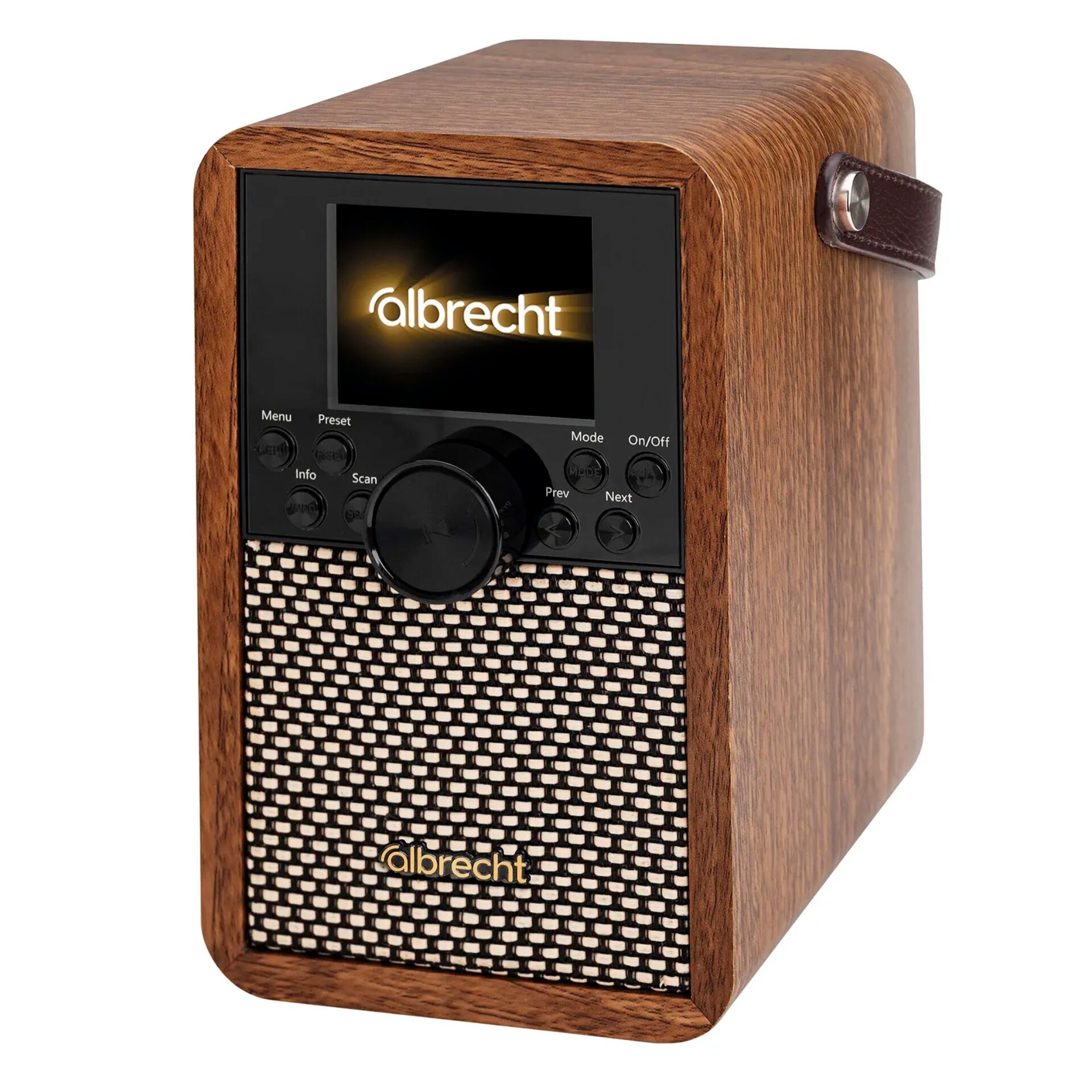 Standlautsprecher, Bluetooth-Radio, Holzgehäuse, Mesh-Front, Albrecht