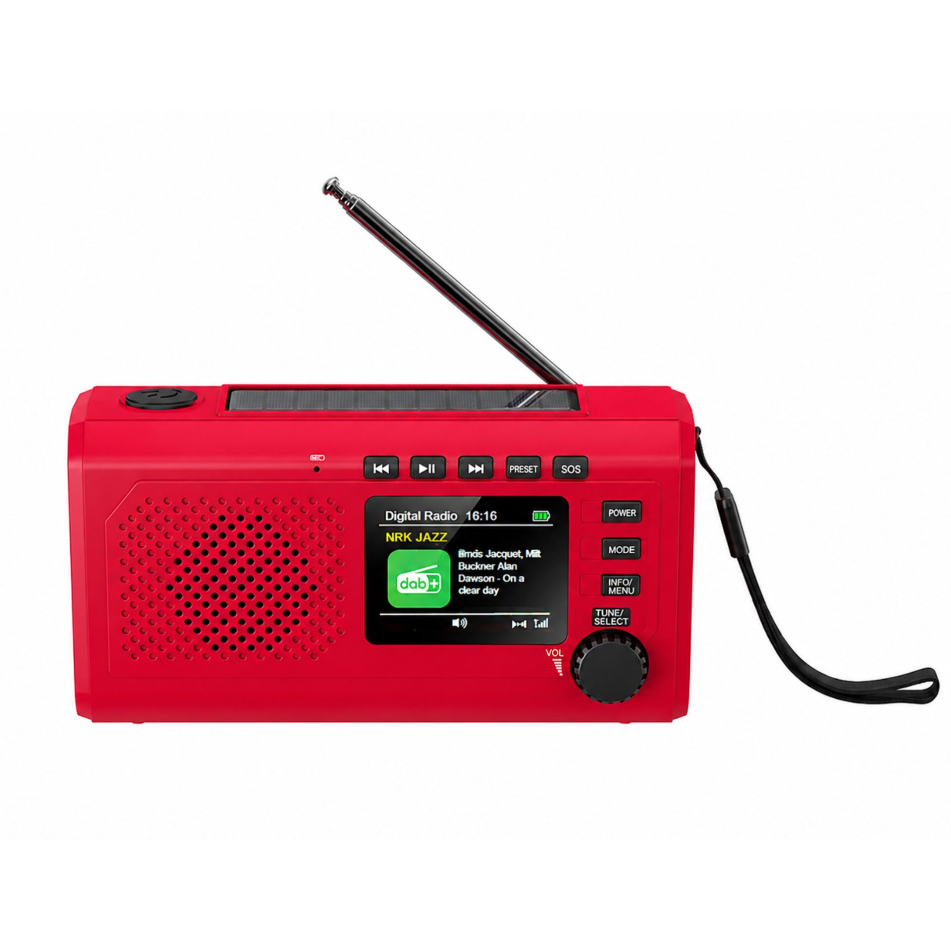 Radio, Tragbares Radio, Rot, Antennen, Digitalanzeige