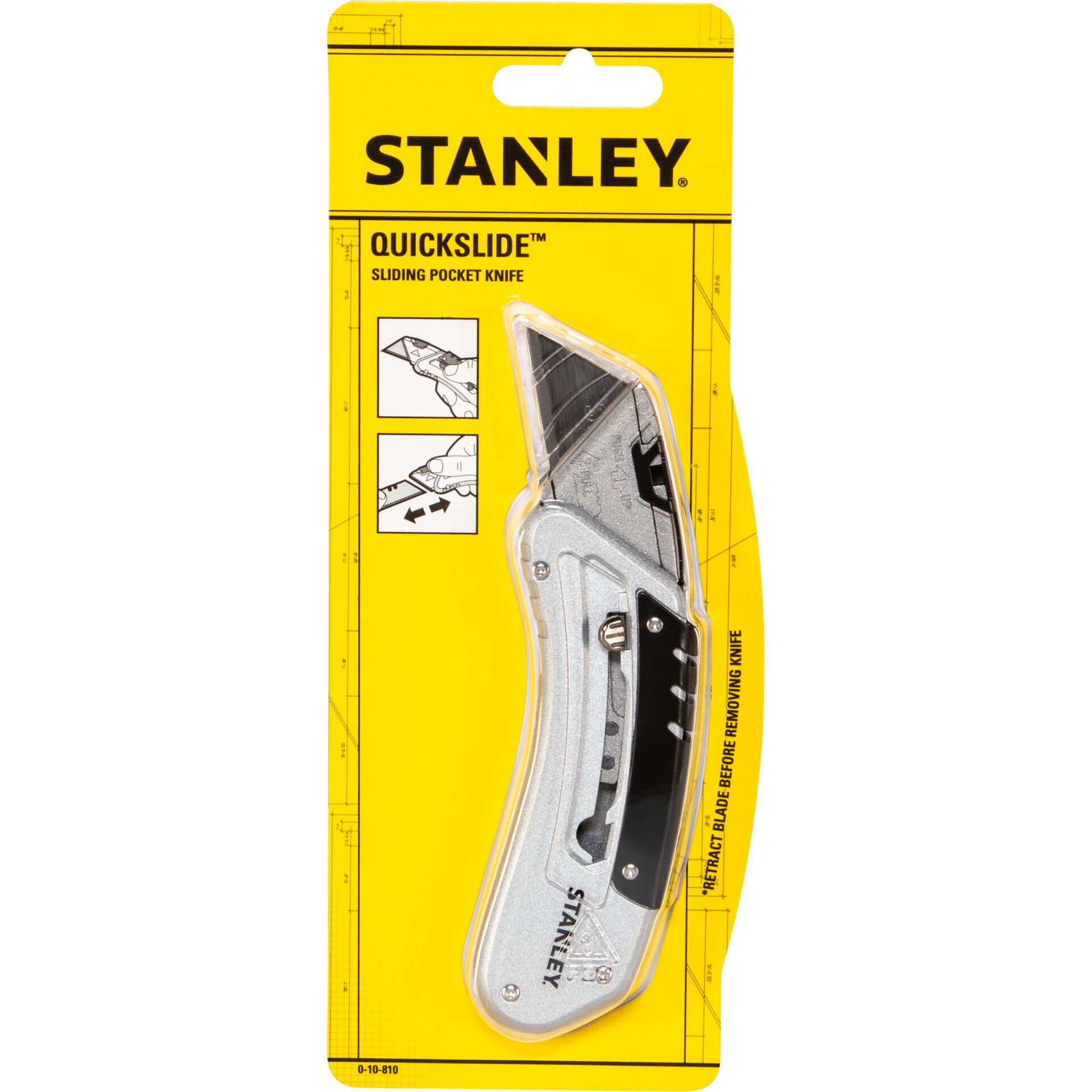 Utility knife, Klebemesser, Klinge, Metallgehäuse, Stanley, Stanley, Quickslide, Taschenmesser, Schiebemechanismus, Mehrzweckmesser