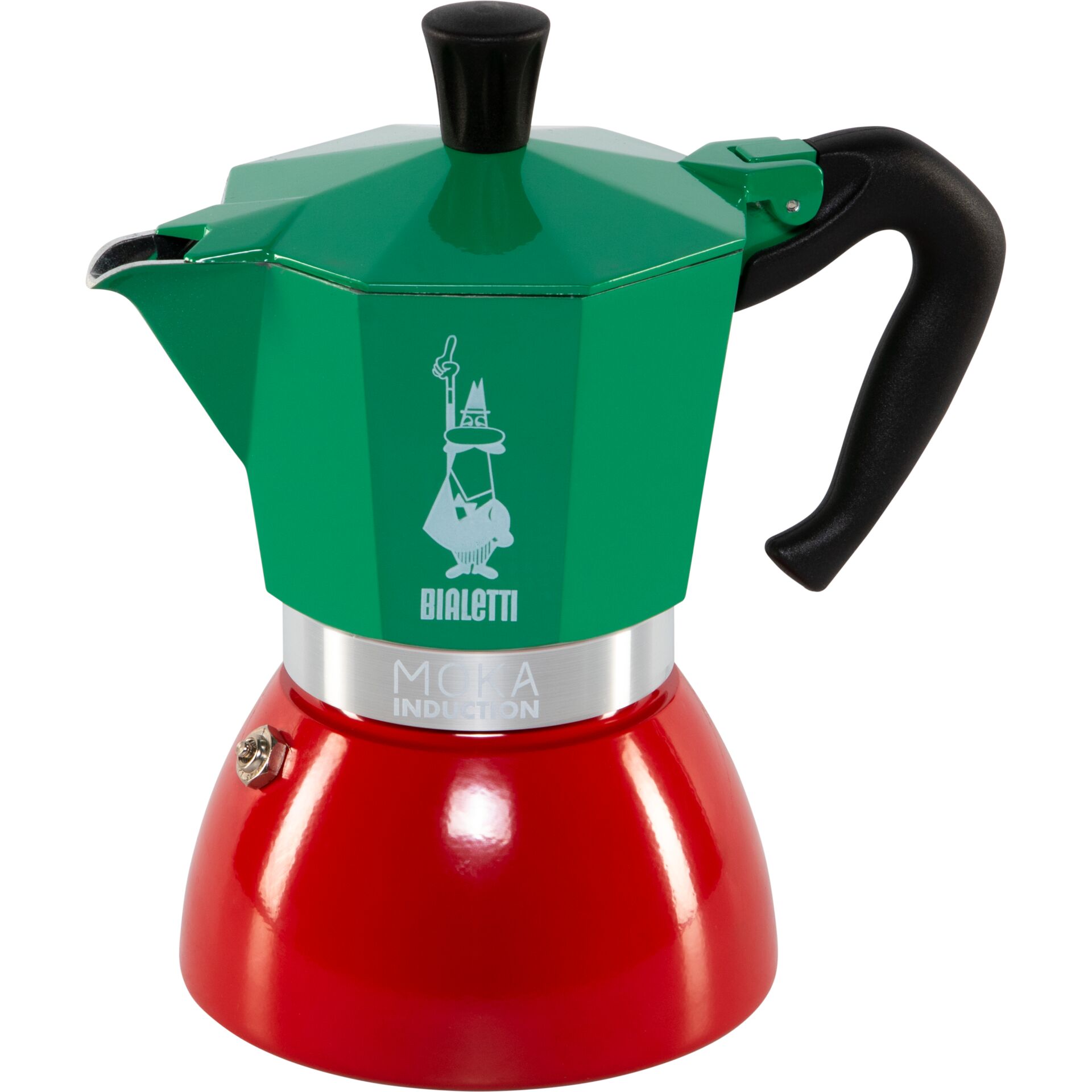 Kaffeemaschine, Moka, Induktion, Grün, Rot