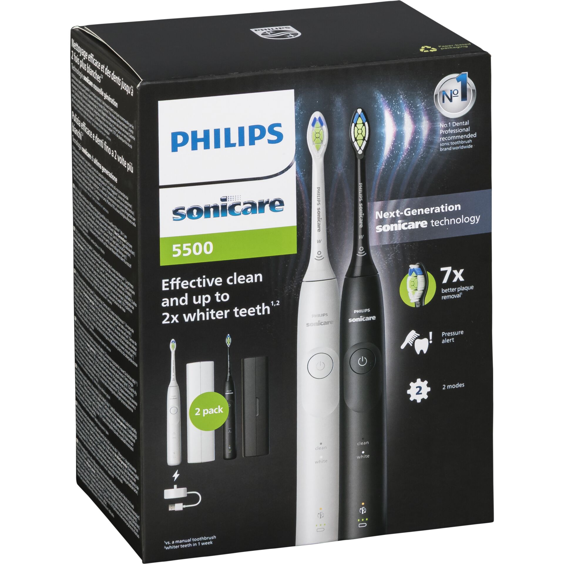 Sonicare, Elektrische Zahnbürste, 2er-Pack, Schallzahnbürste, Weißere Zähne
