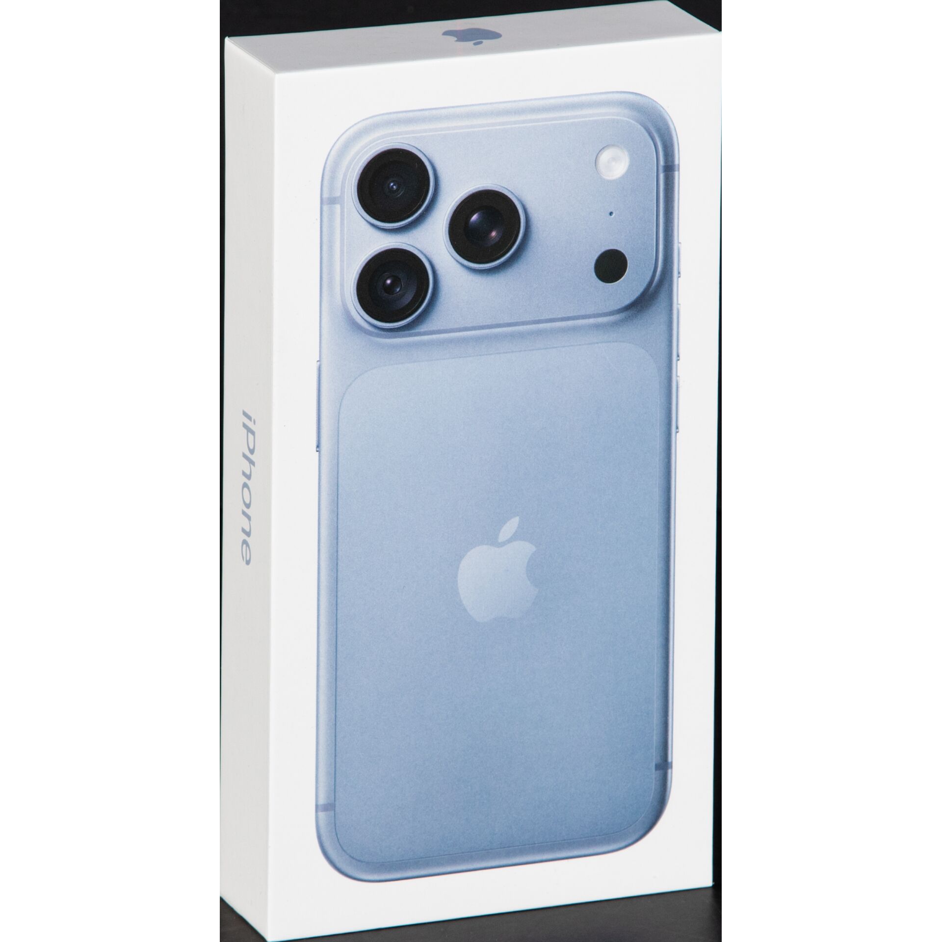 Smartphone, blaues Gehäuse, Dreifachkamera, Apple iPhone, Originalverpackung