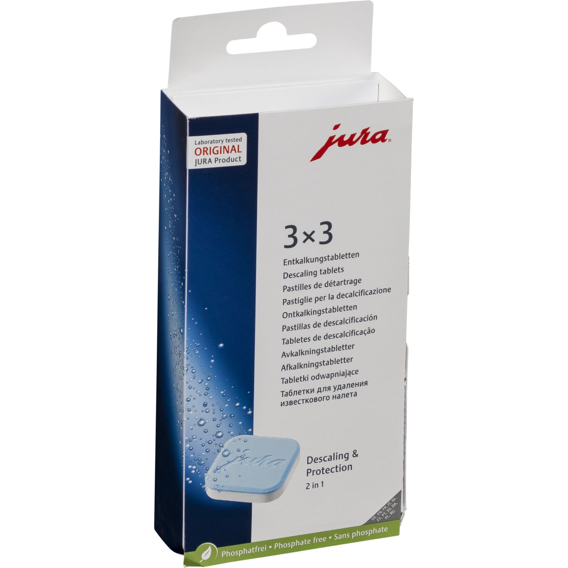 Descaling-Tabletten, 3x3, Phosphatfrei, 2-in-1, Jura-Produkt