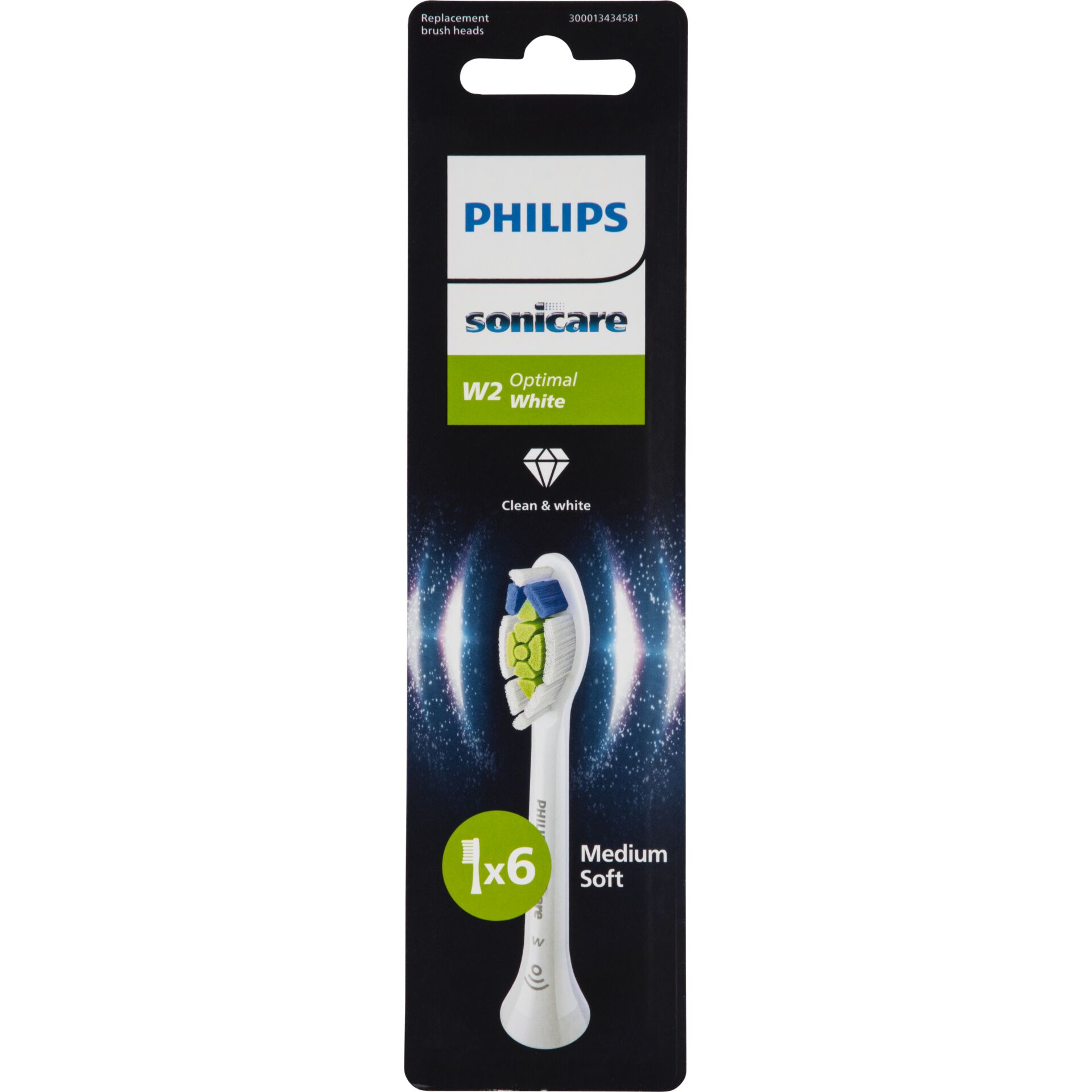 Schallzahnbürstenkopf, Elektrische Zahnbürste, Medium, Soft, Weiß/Grün