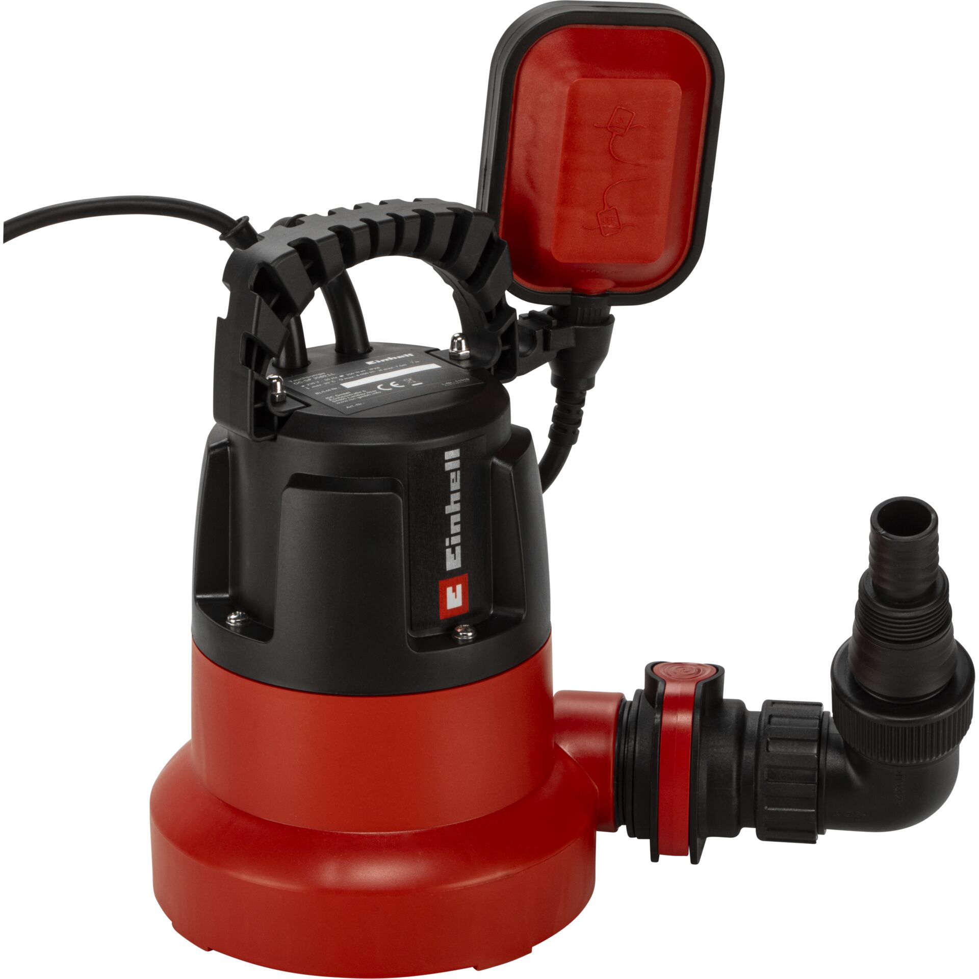 Pumpe, Tauchpumpe, Unterwasserpumpe, Stromanschluss, Rot-schwarz