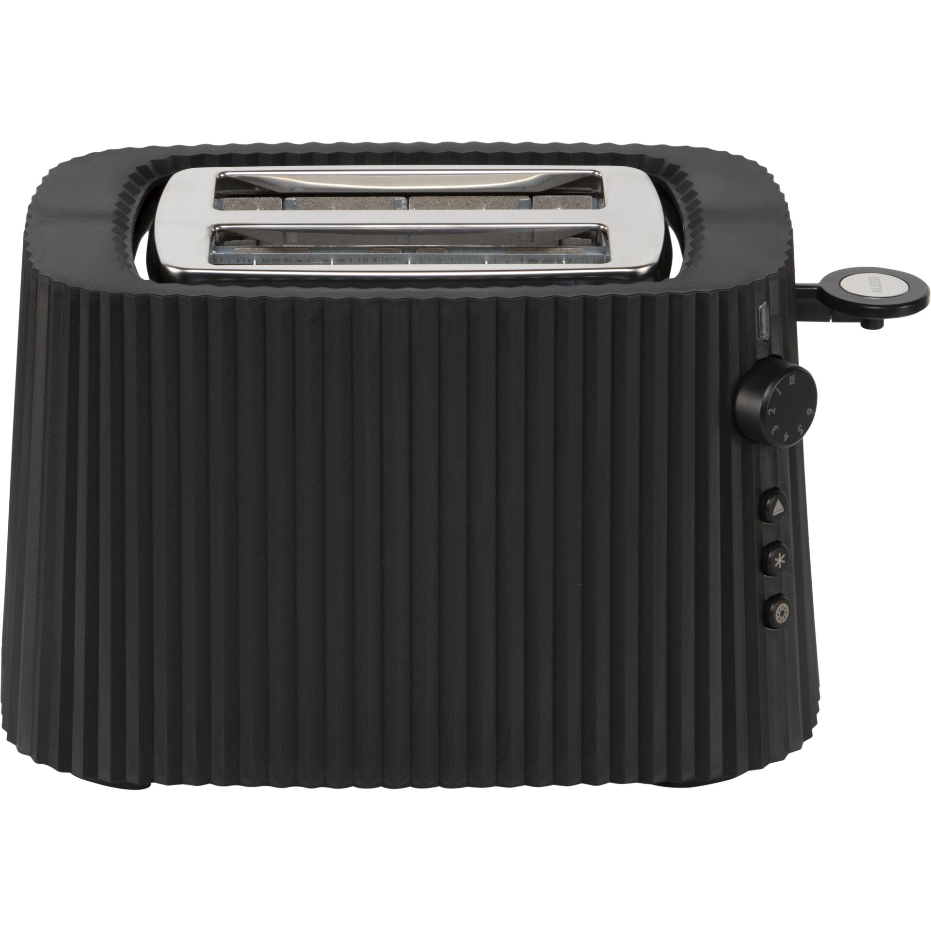 Toaster, Two-slice, Schwarz, Drahtlos, Gerillte Oberfläche