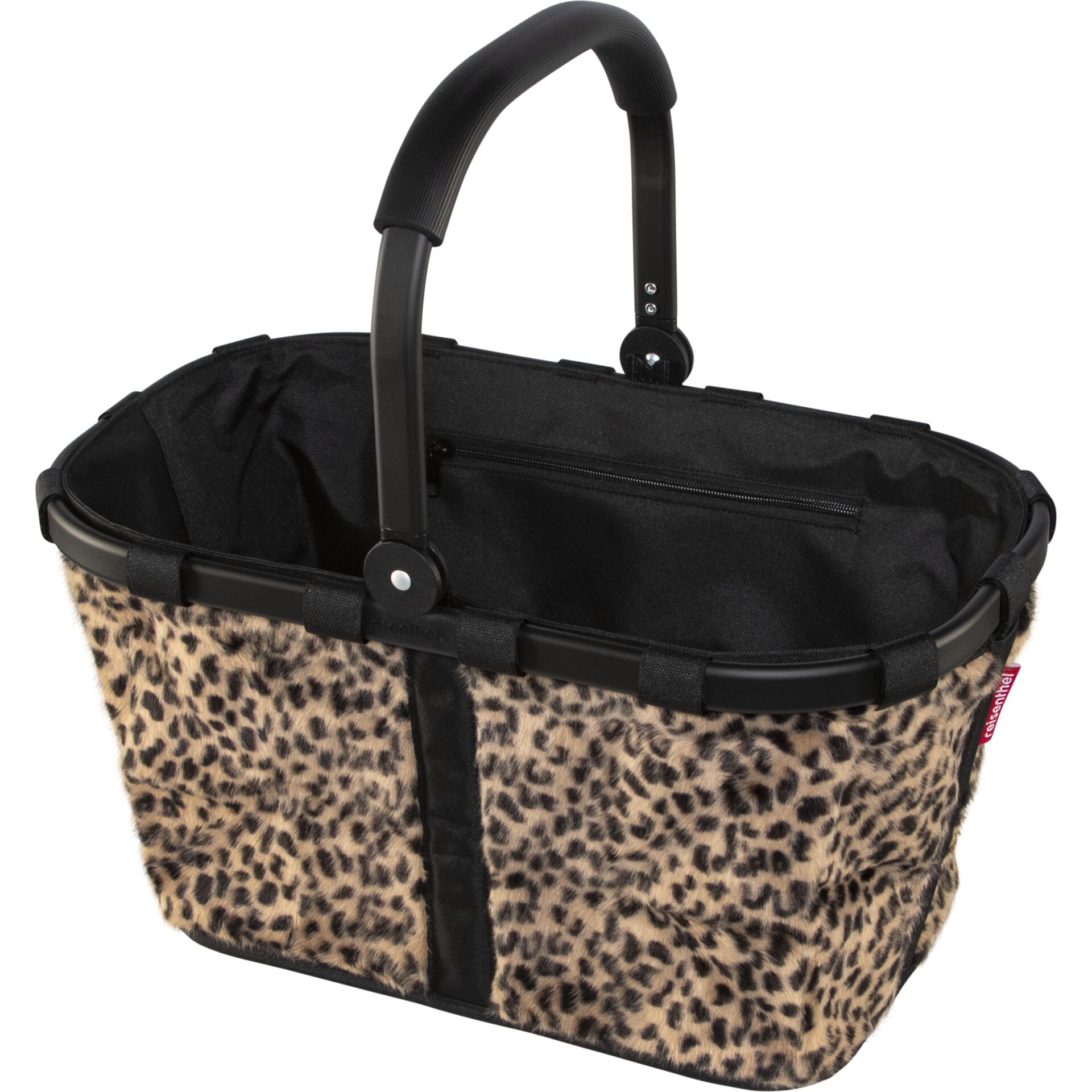 Tasche, Korb, Leopardendruck, Tragegriff, Faltbar