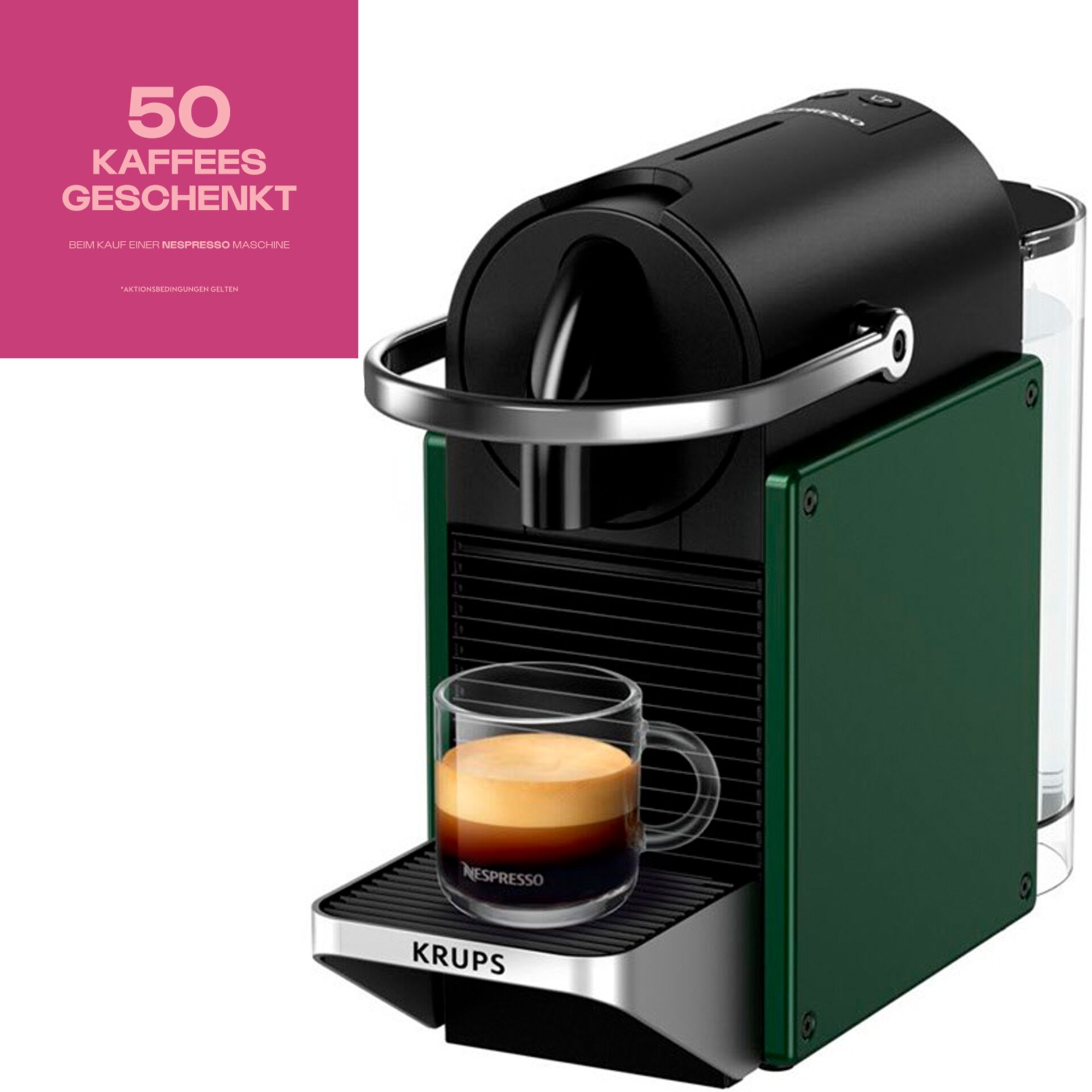 Pokal, Getränk, Kaffee, Kaffeetasse, Espresso, Kaffeemaschine, Espresso, Einzelportionen, Nespresso, Kaffee, Kaffeemaschine, Espresso, Ein-Knopf-Setup, Kaffeezubereitung, Krups, Kaffeeautomat, Espressomaschine, Kapselmaschine, Espresso, Schwarz-Grün