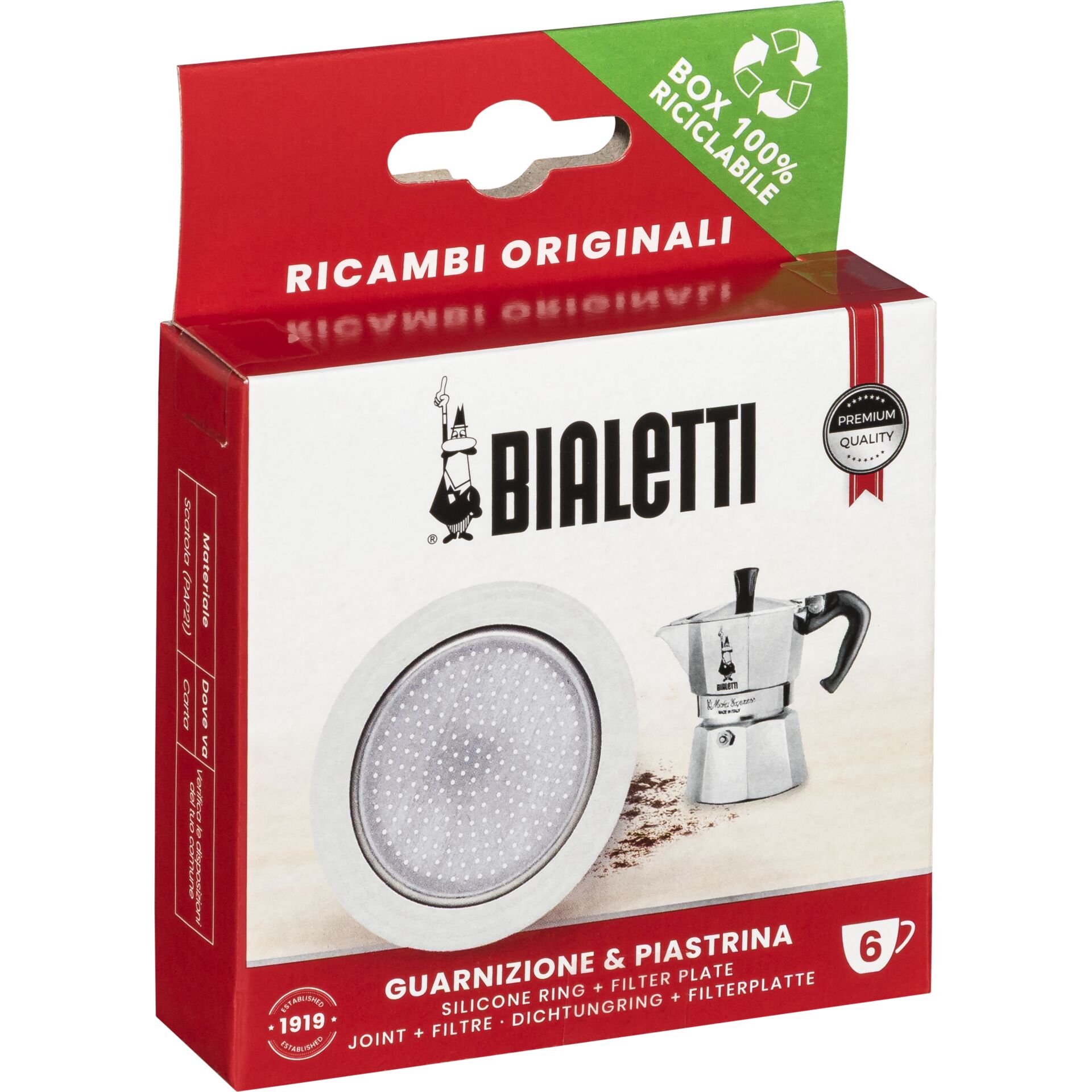 Kaffeemaschinen-Filter, Gummiringe, Siebkontakt, Kaffeemaschinen-Teile, Bialetti-Original