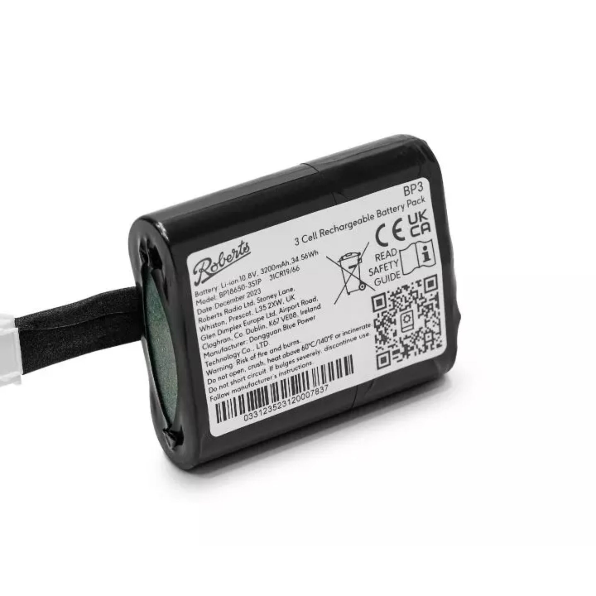 aufladbarer Akku, DC-Eingang, Tragegriff, schwarz, tragbare Energie, Batterie, Li-Ion, 3 Zellen, Aufladbar, BP3