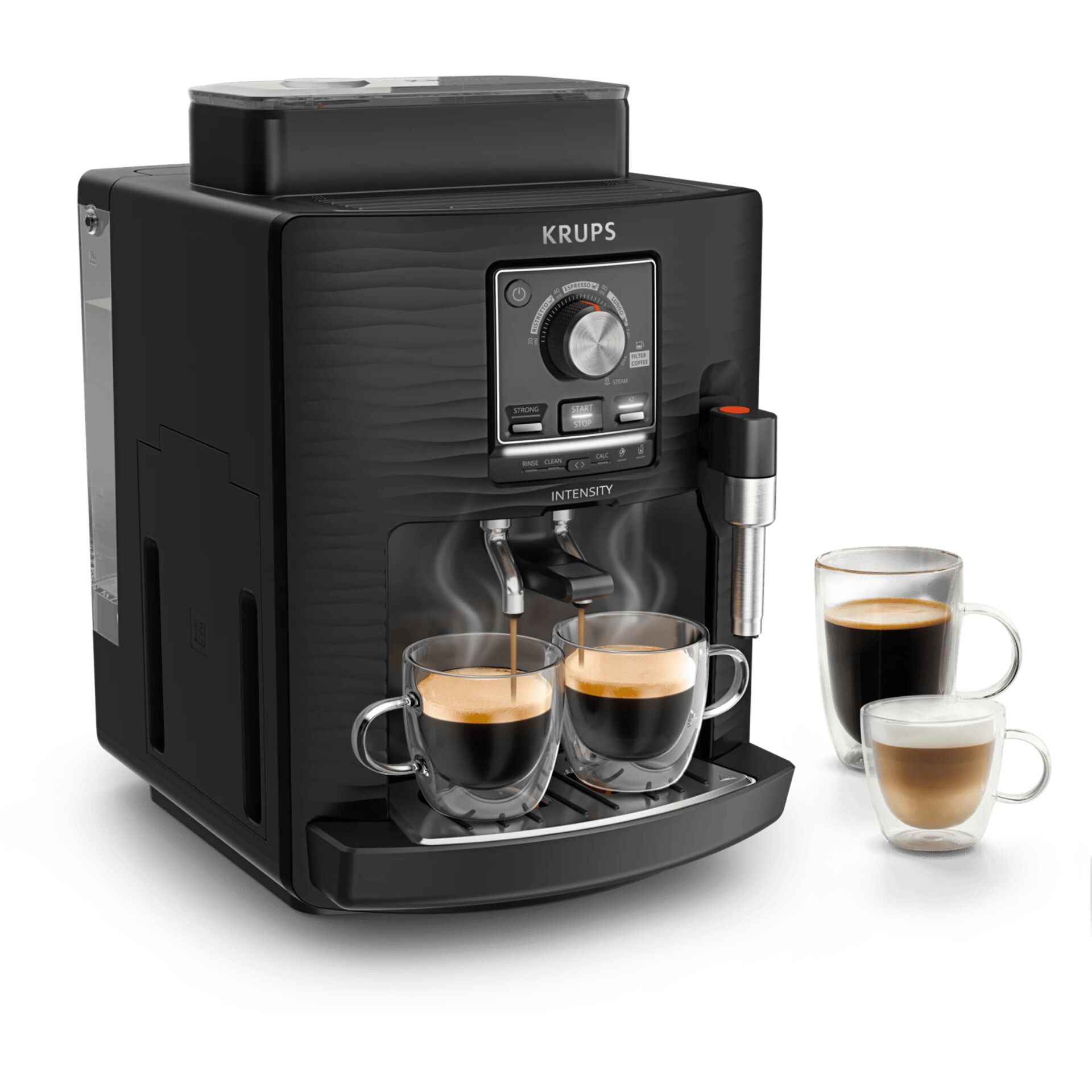 Kaffeemaschine, Espressomaschine, Kaffeezubereitung, Intensitätseinstellung, Wassertank