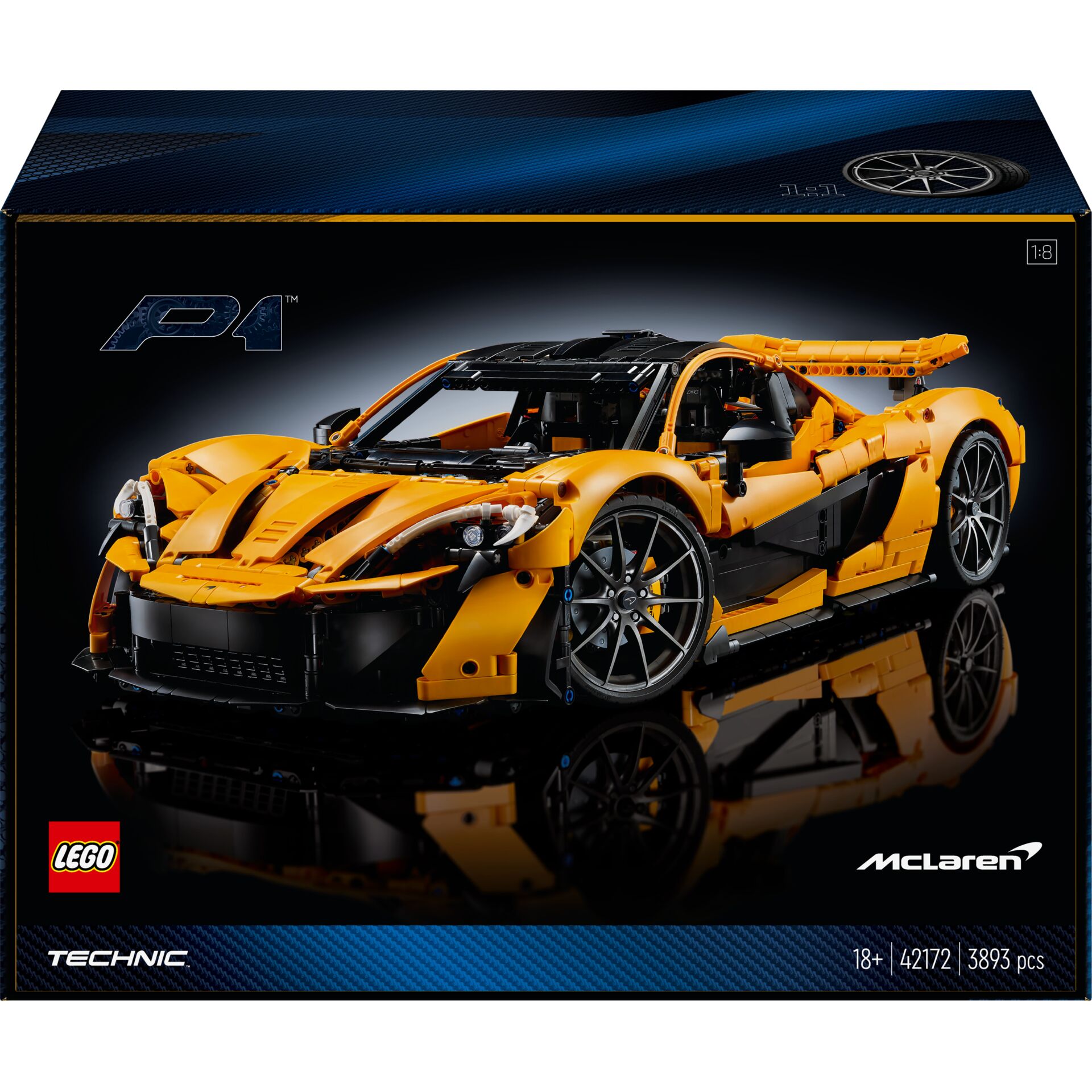 Lego Technic, Model car, Orange car, Sports car, Cockpit open