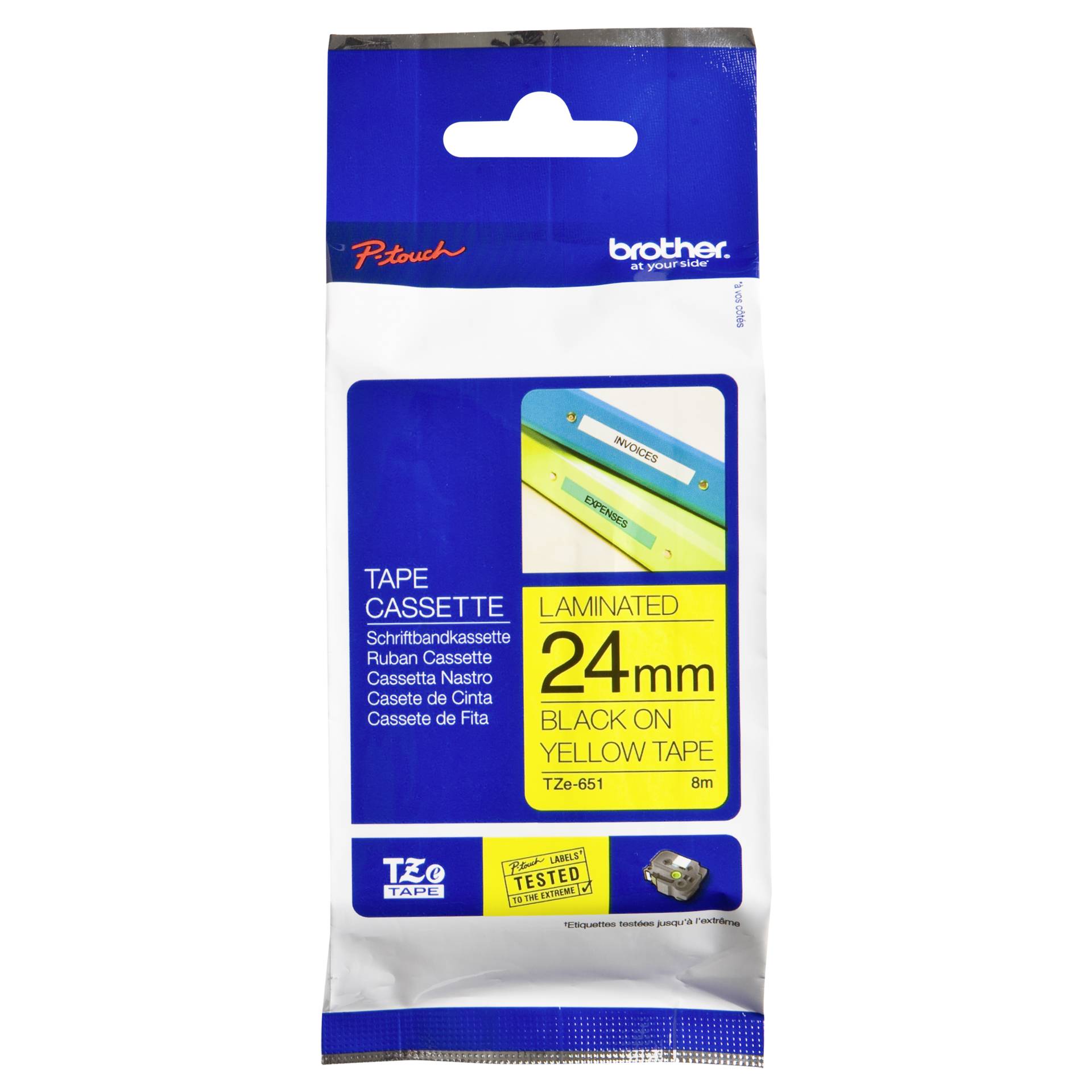 Brother Schriftbandkassette  TZE-651 gelb/schwarz 24 mm