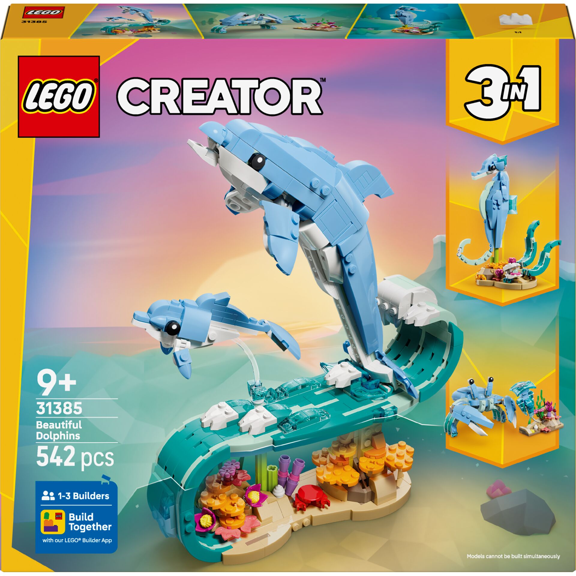 Dolphin, Schwimmende Welle, Unterwasserwelt, Bauklotzset, 542 Teile