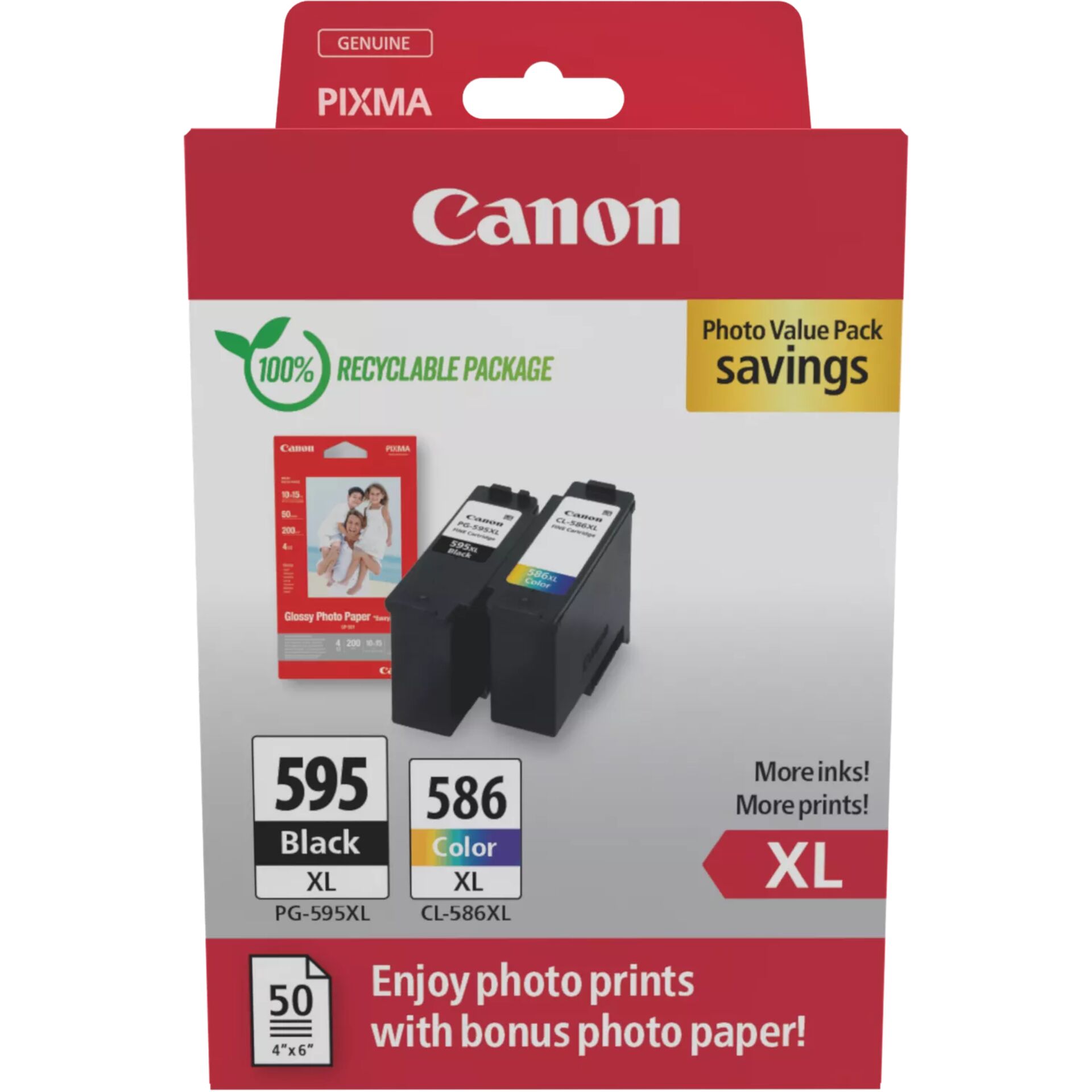 Tintenpatrone, Canon, PG-595XL, CL-586XL, XL, Kassette Tintenpatronen, Canon Tintenpatronen, XL Größe, Schwarz, Farbpatrone