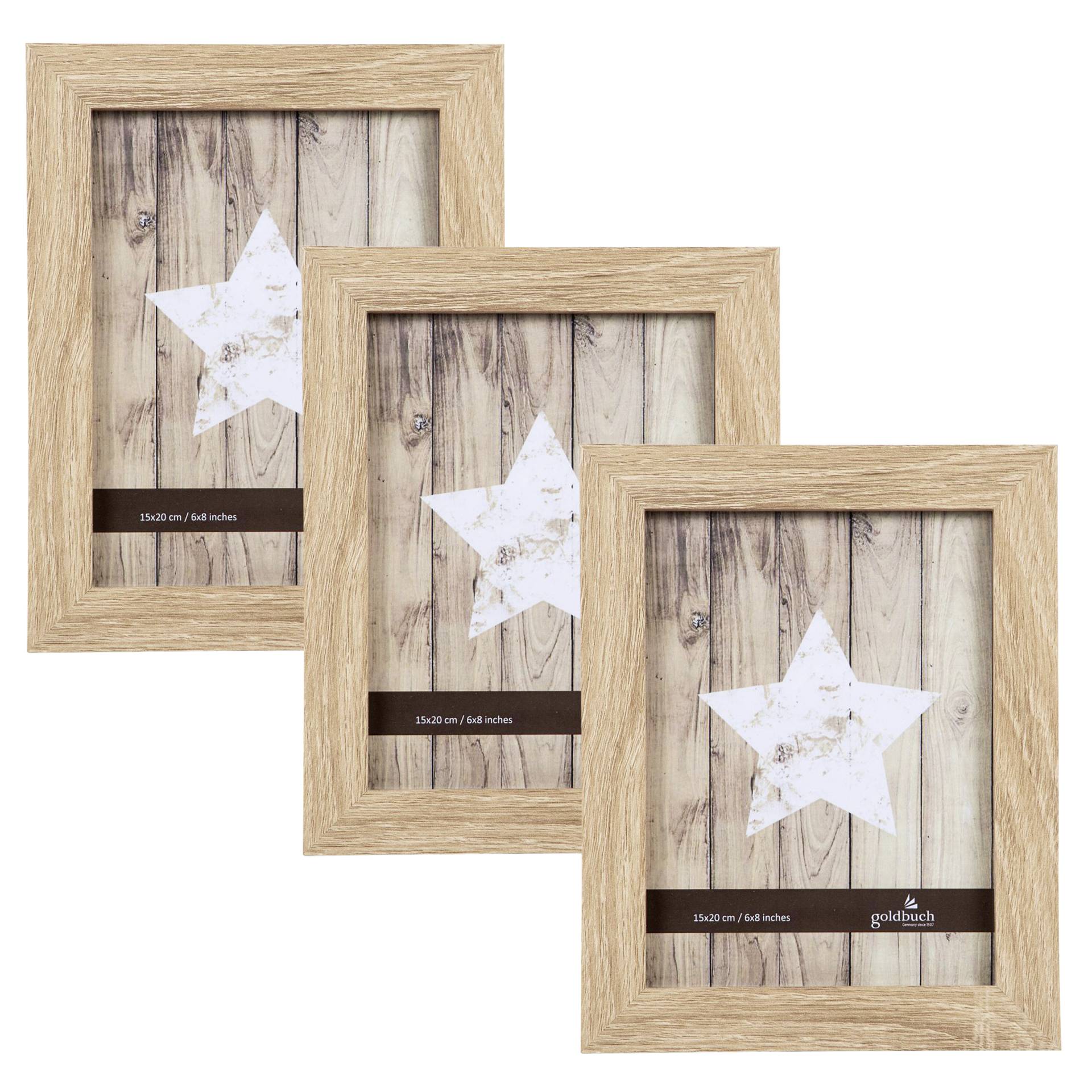 3x1 Goldbuch Dream natur   15x20  Holz MDF Portraitrahmen   920564