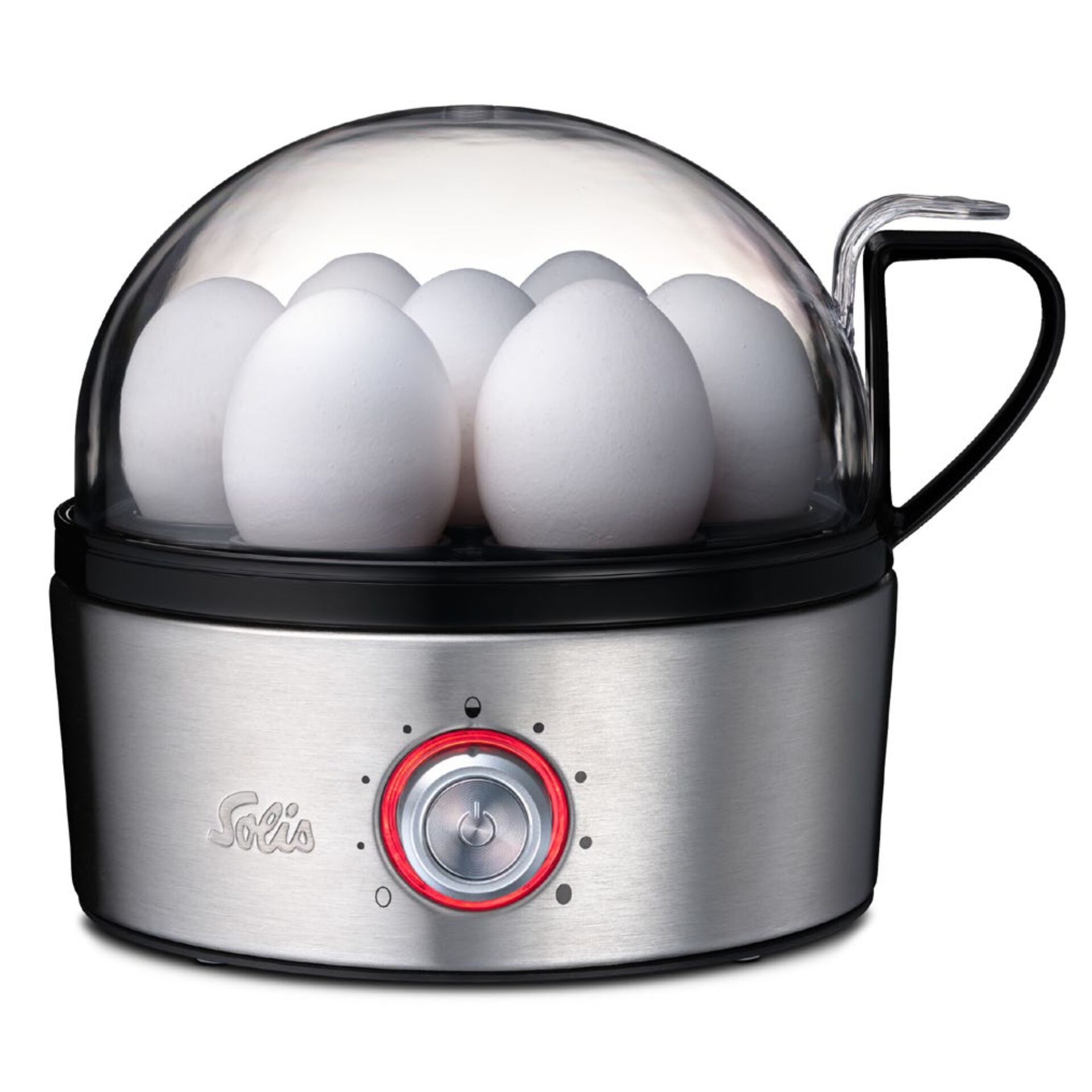 Eier,  Eierkocher,  Elektrogerät,  Edelstahl,  Glaskuppel