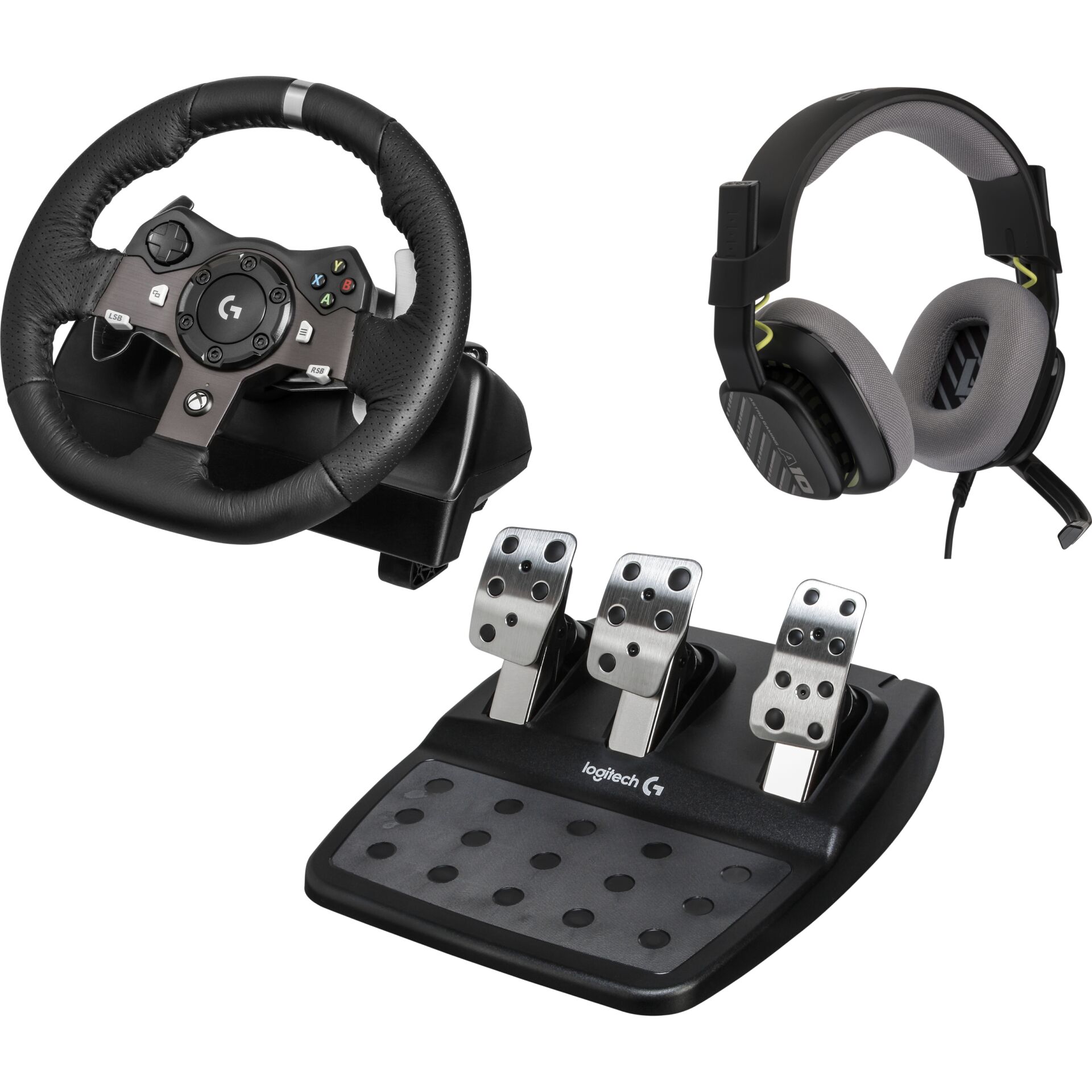 Lenkrad, Pedalset, Gaming-Lenkrad, Headset, Pedalplatte
