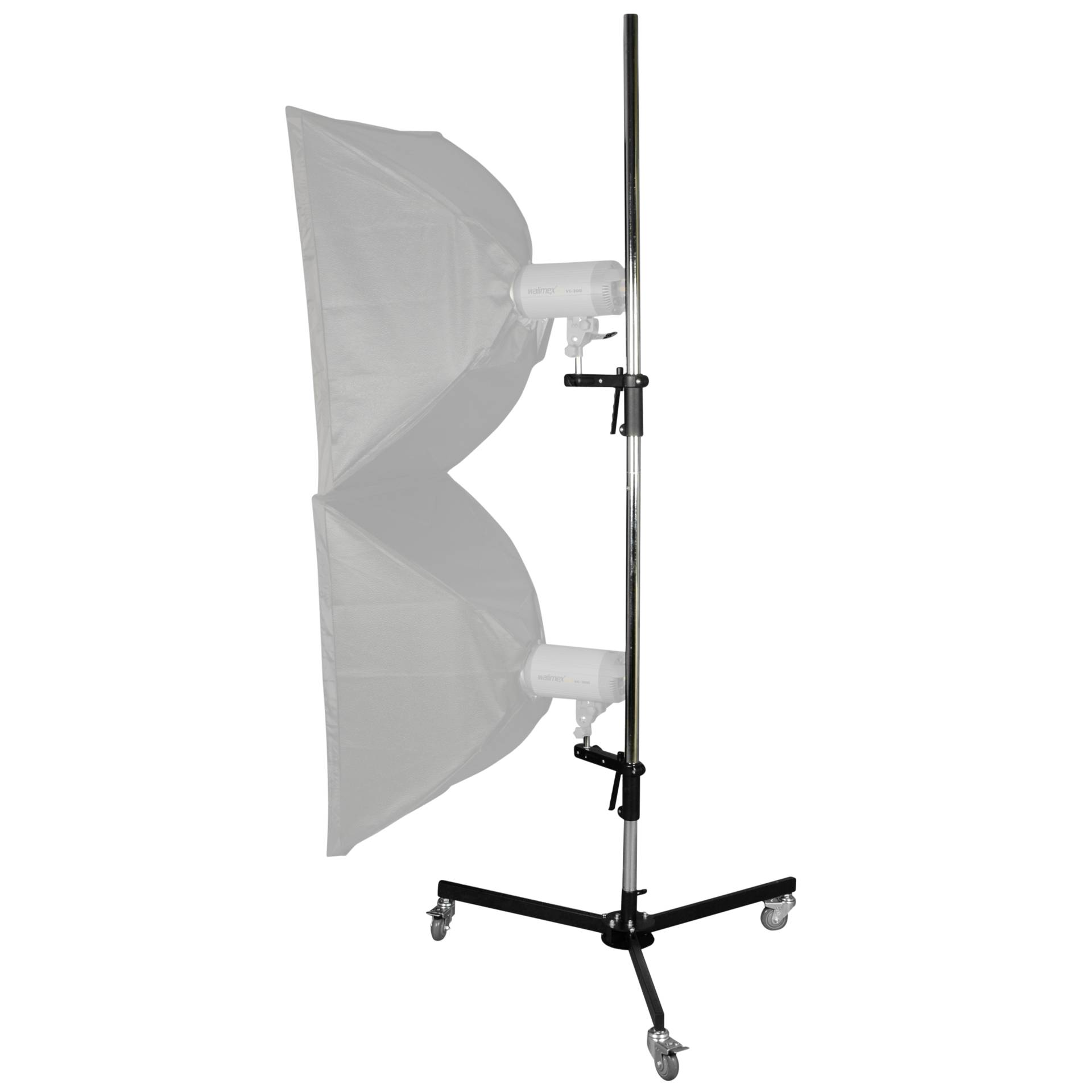 Walimex pro Roll-Stativ, 223cm,  mit 2 Klemmhaltern