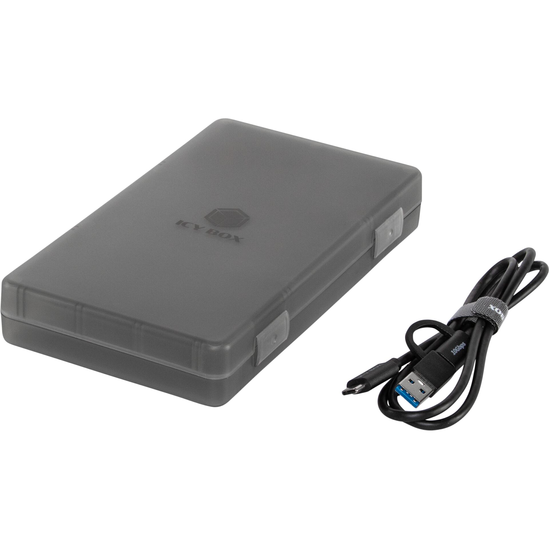 Aufbewahrungsfall, tragbare Box, USB-Ladegerät, Ladekabel, Grau
