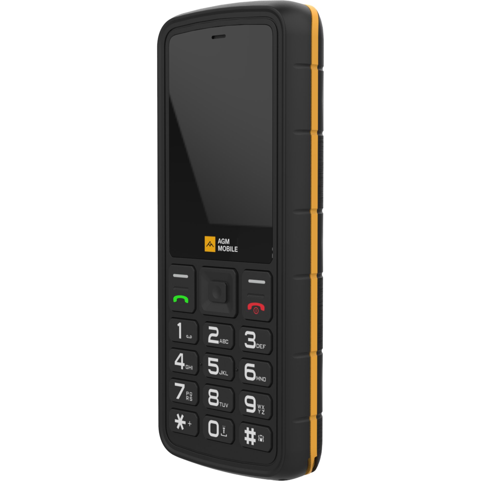 Feature Phone, Basic Phone, Schwarzes Gerät, Tastaturtelefon, Orangerand