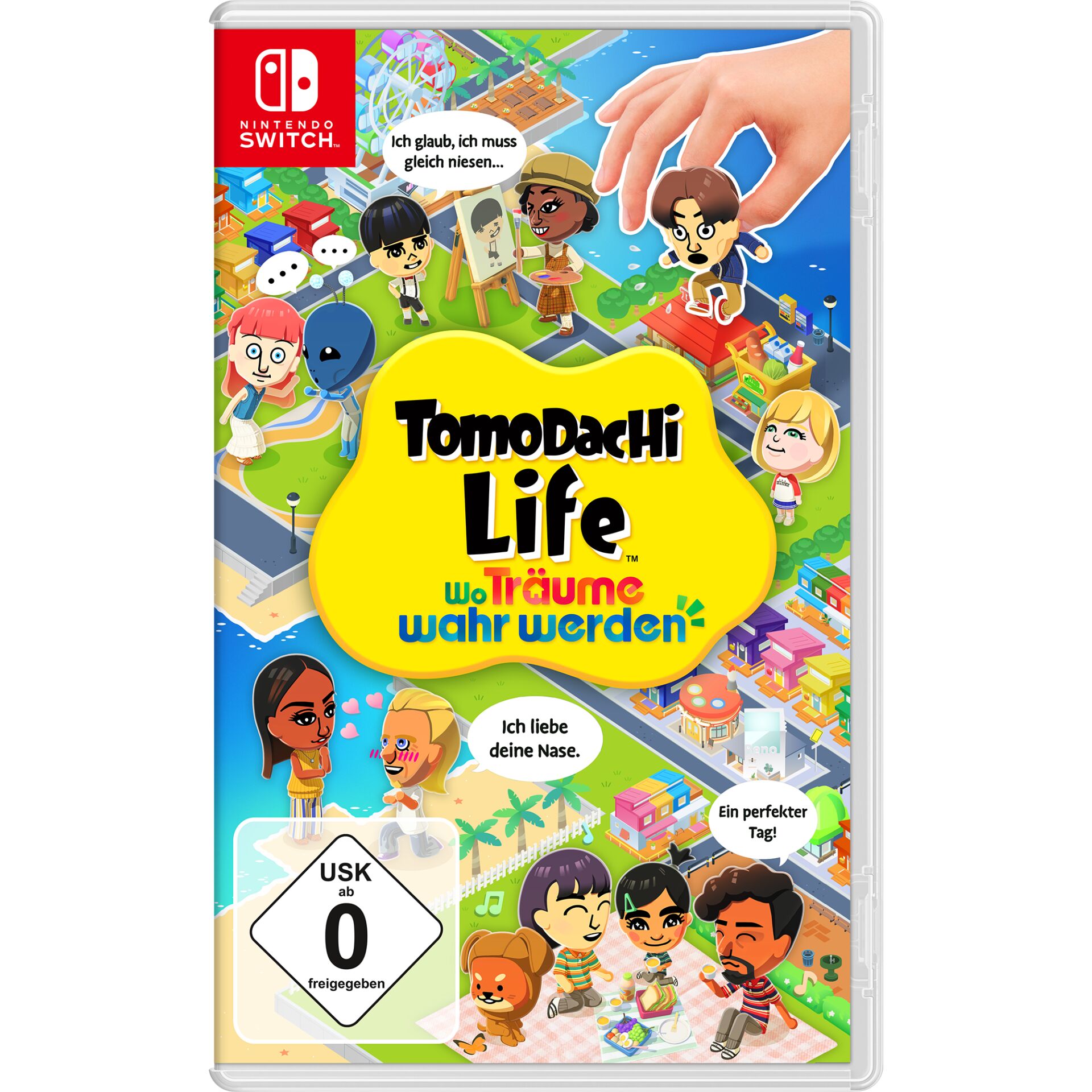 Nintendo Switch, Spielcover, Lebenssimulation, Bunt, Cartoon-Charaktere