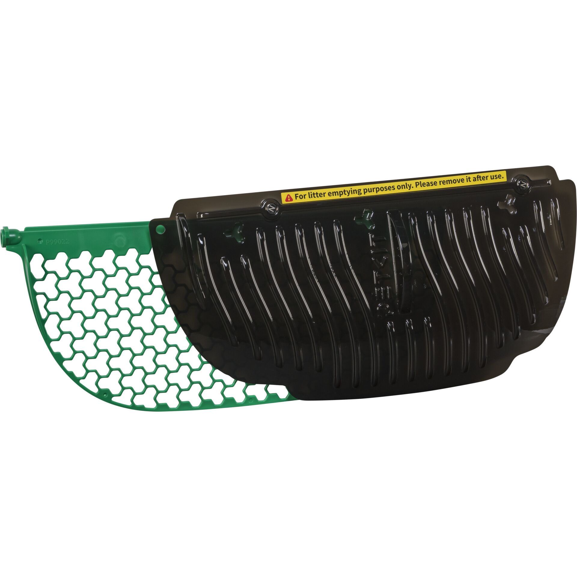 Rasenrechenkopf, Plastikzinken, Grün Schwarz, Gartenrechen, Gebogene Zinken