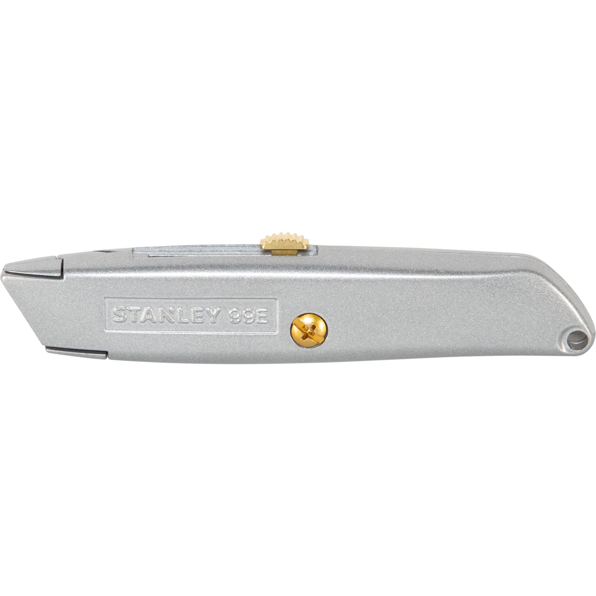 Utilitymesser, Bodenkutter, Edelstahl, Faltmesser, Stanley 99E, Stanley Messer, Universalmesser, Metallkörper, Silber, verstellbare Klinge