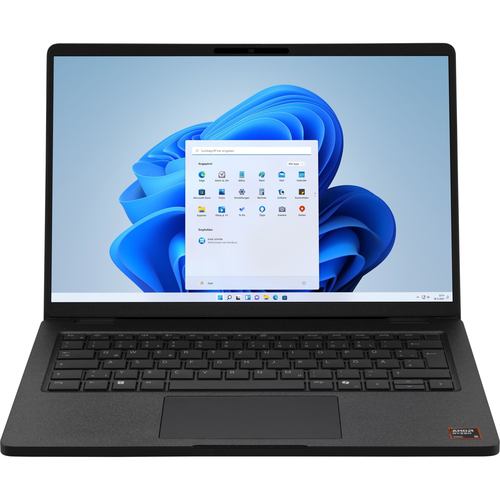 Laptop, Laptop-Display, Grafik-CPU, Windows 11, Schwarz