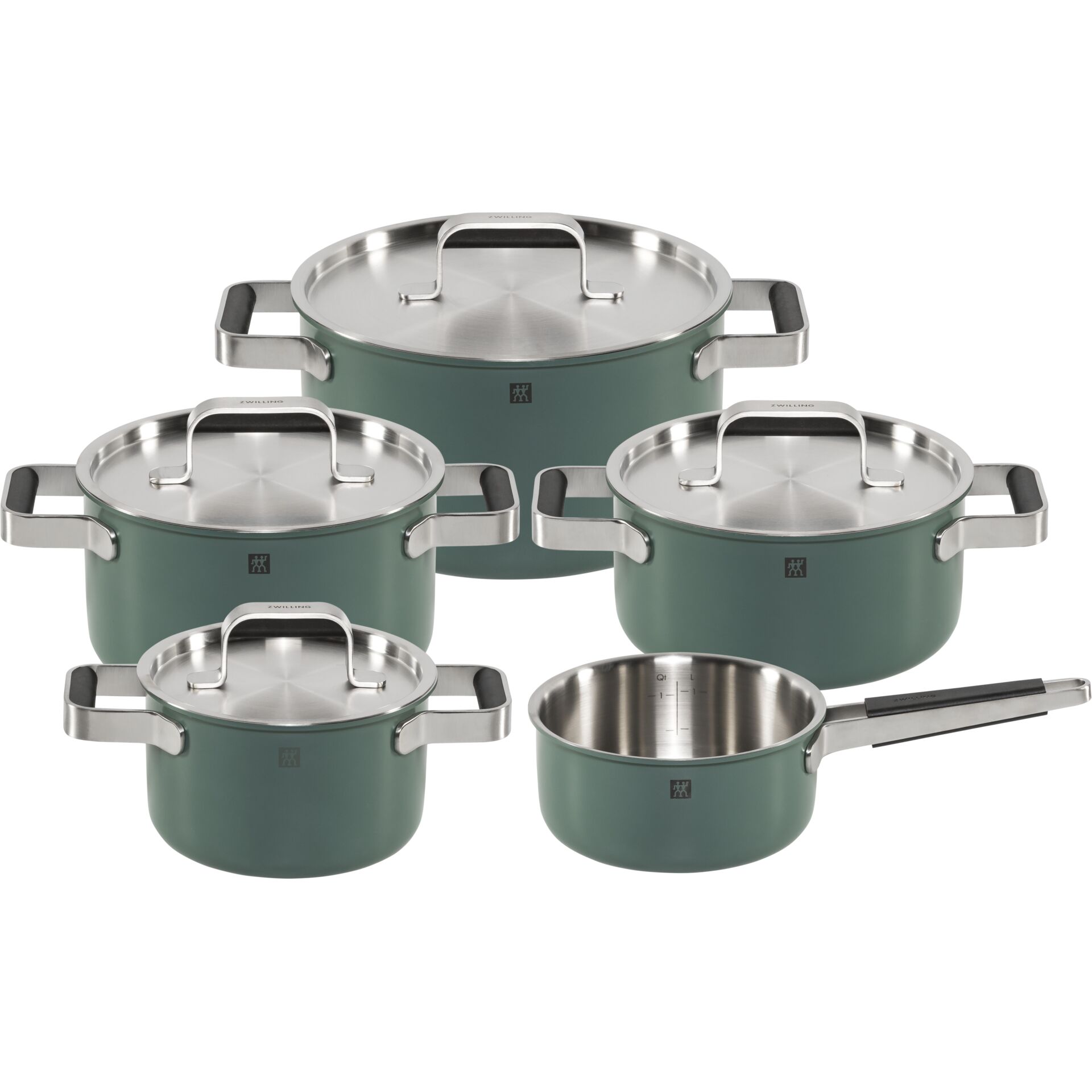 Kochtopf-Set, Topfset, Antihaft, Stapelbares Design, Edelstahldetails