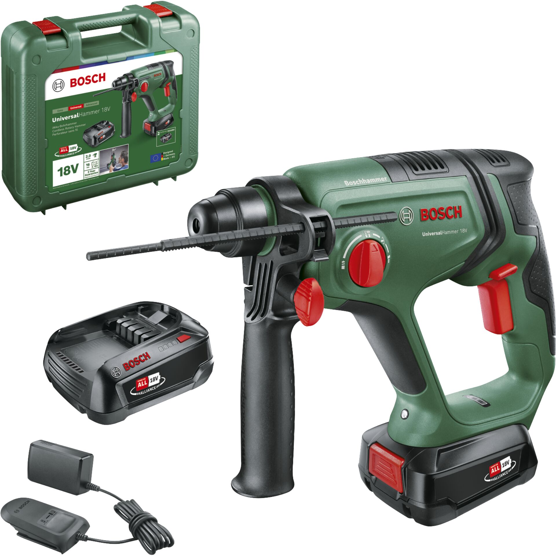 Akku-Bohrhammer, Schlagbohrer, 18V, Bosch, Kit inkl. Akku