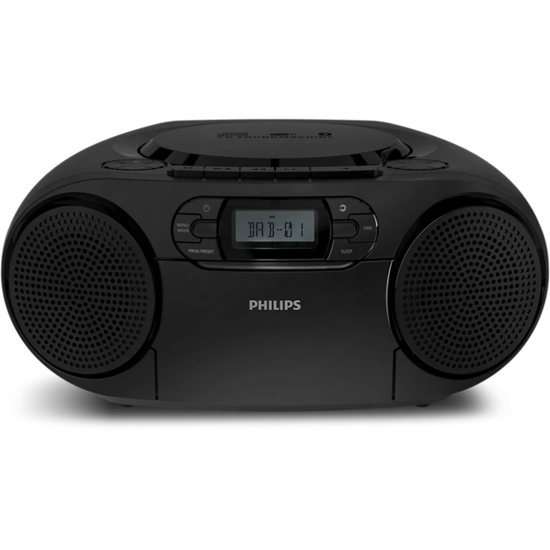 Boombox, Portables Radio, CD-Player, Schwarz, Doppelte Lautsprecher