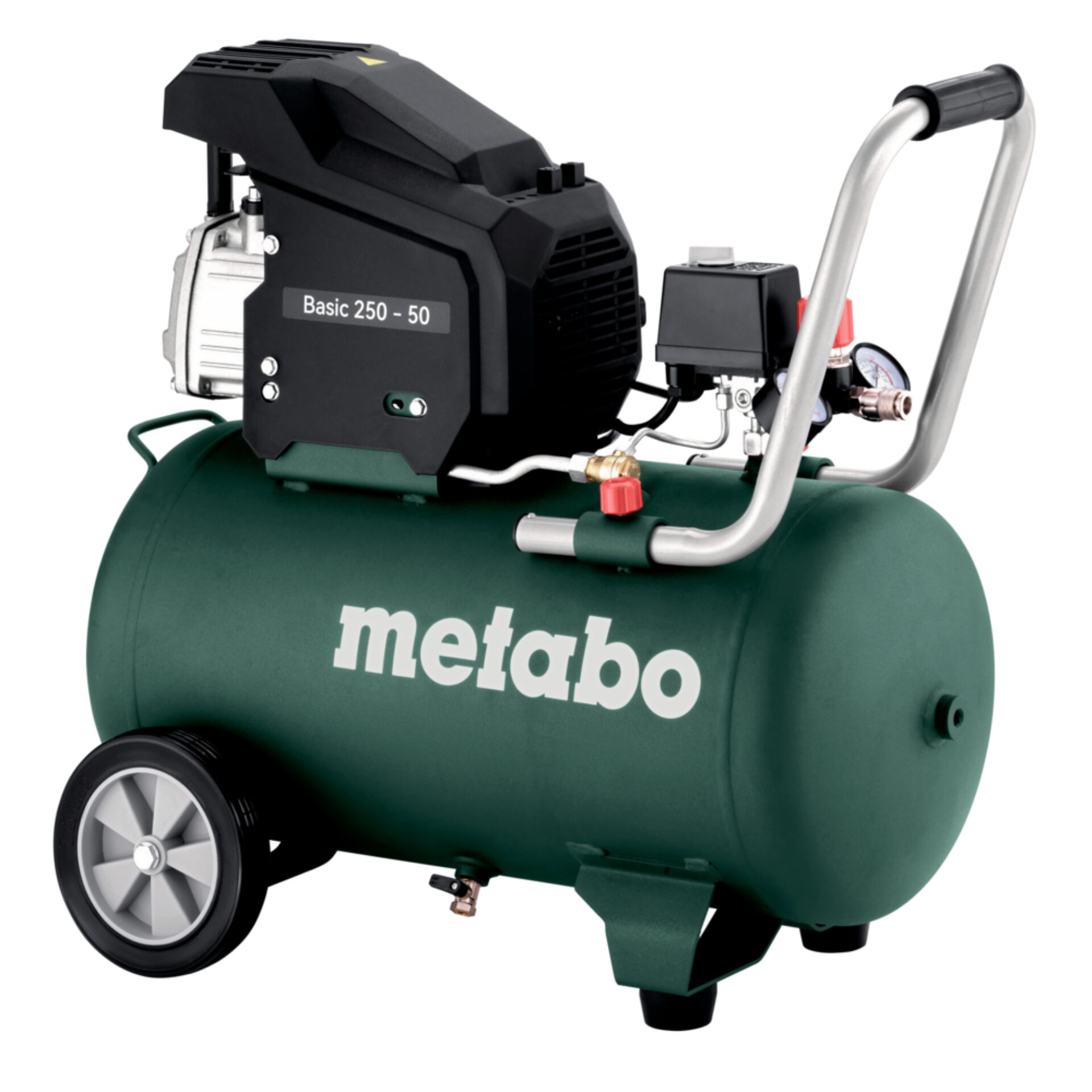 Kompressor, Niederdruck, Tank, Metabo, Grün, Luftkompressor, Drucklufttank, 50-Liter-Tank, fahrbar, Manometer