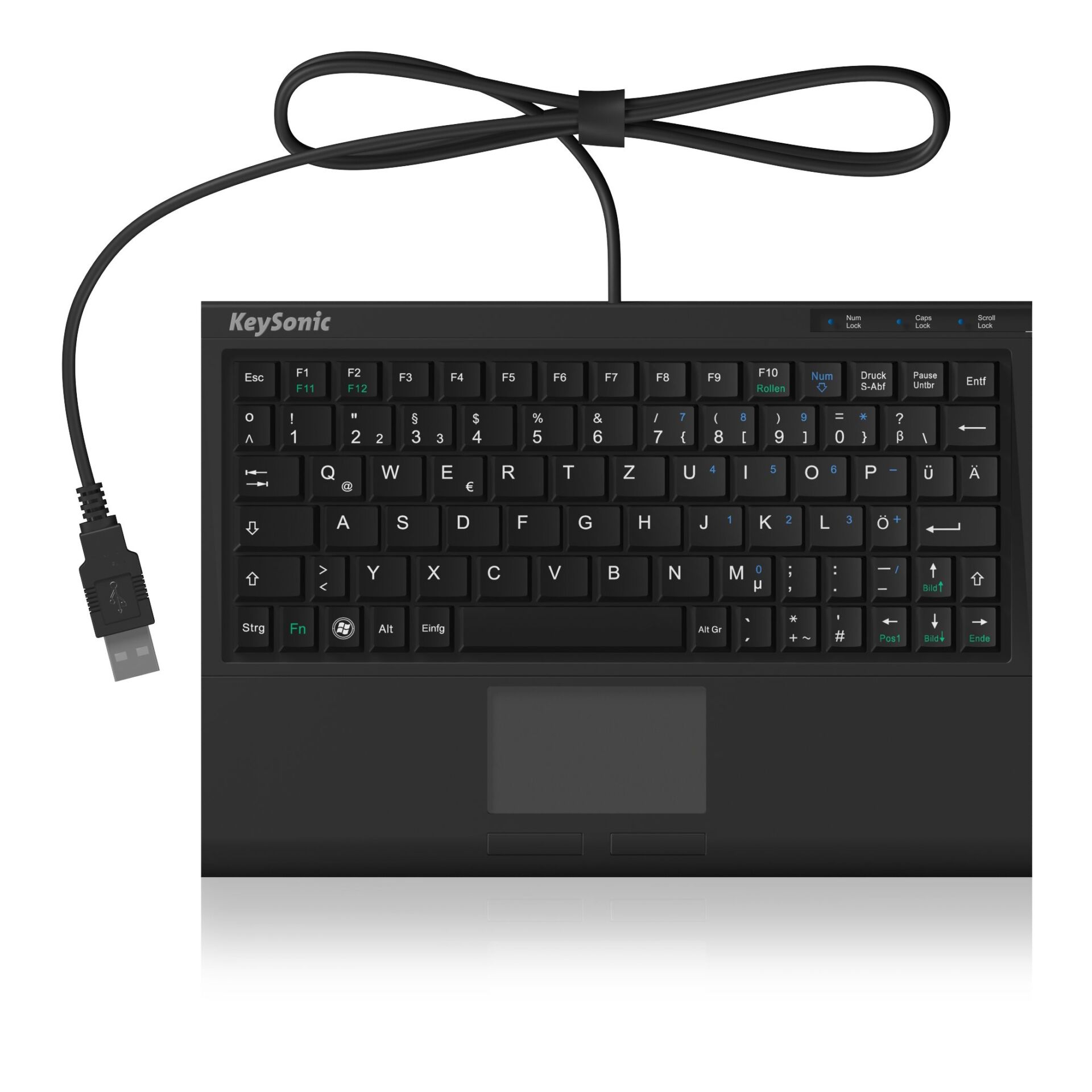Tastatur, USB-Kabel, Gaming-Layout, Schwarze Tastatur, Trackpad-Layout